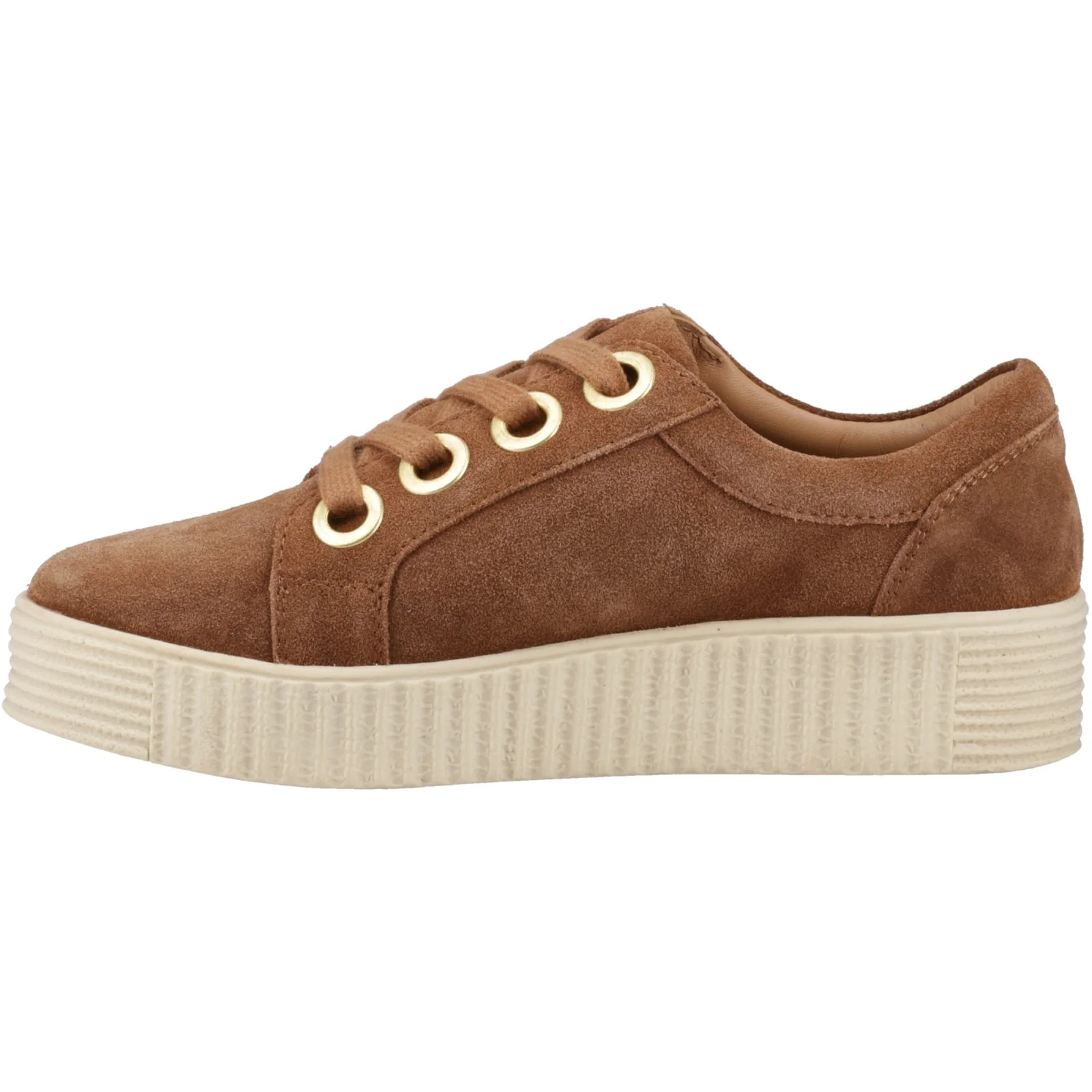 Hush Puppies Womens Tamsin Suede Trainer Tan - Image 2