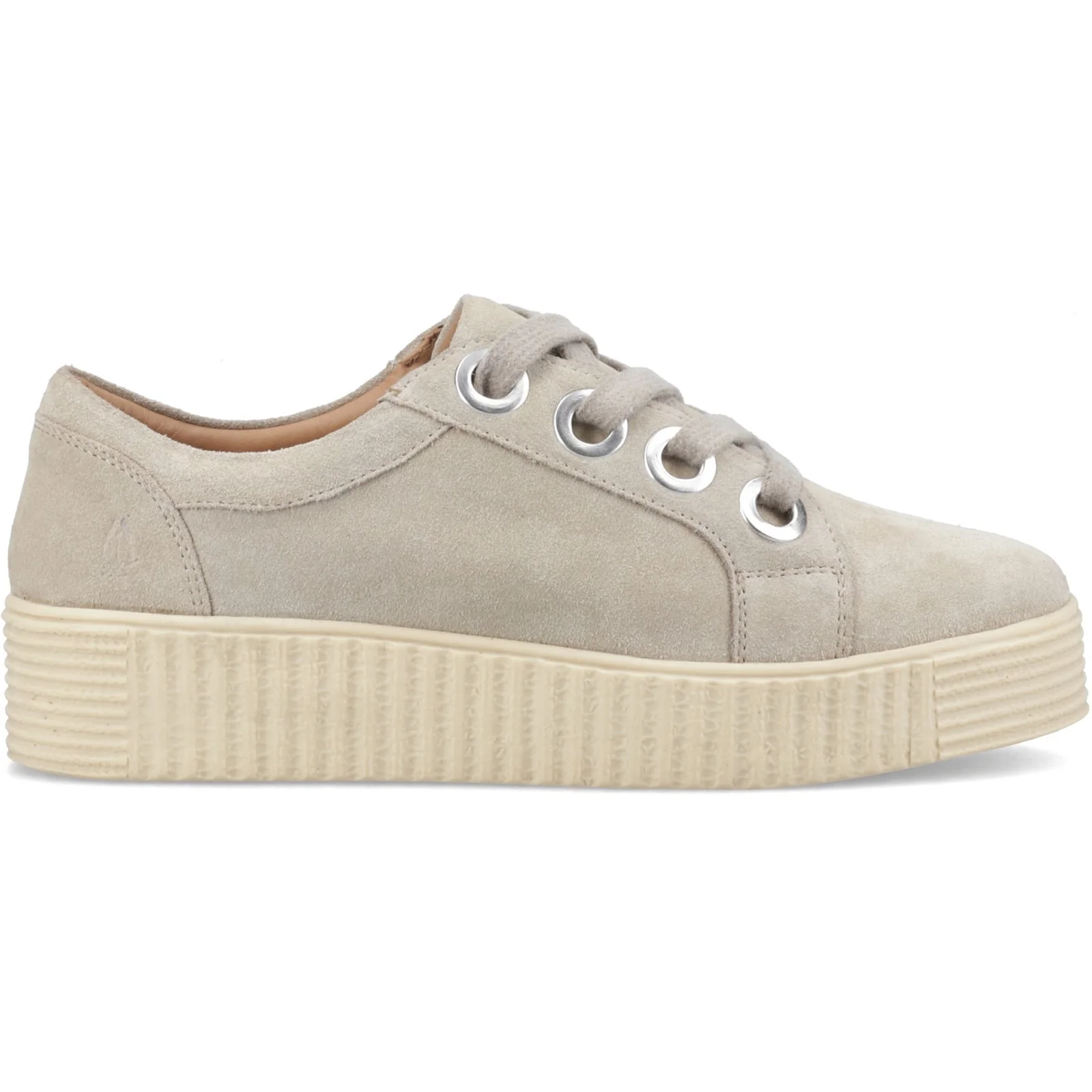 Hush Puppies Womens Tamsin Suede Trainer Taupe