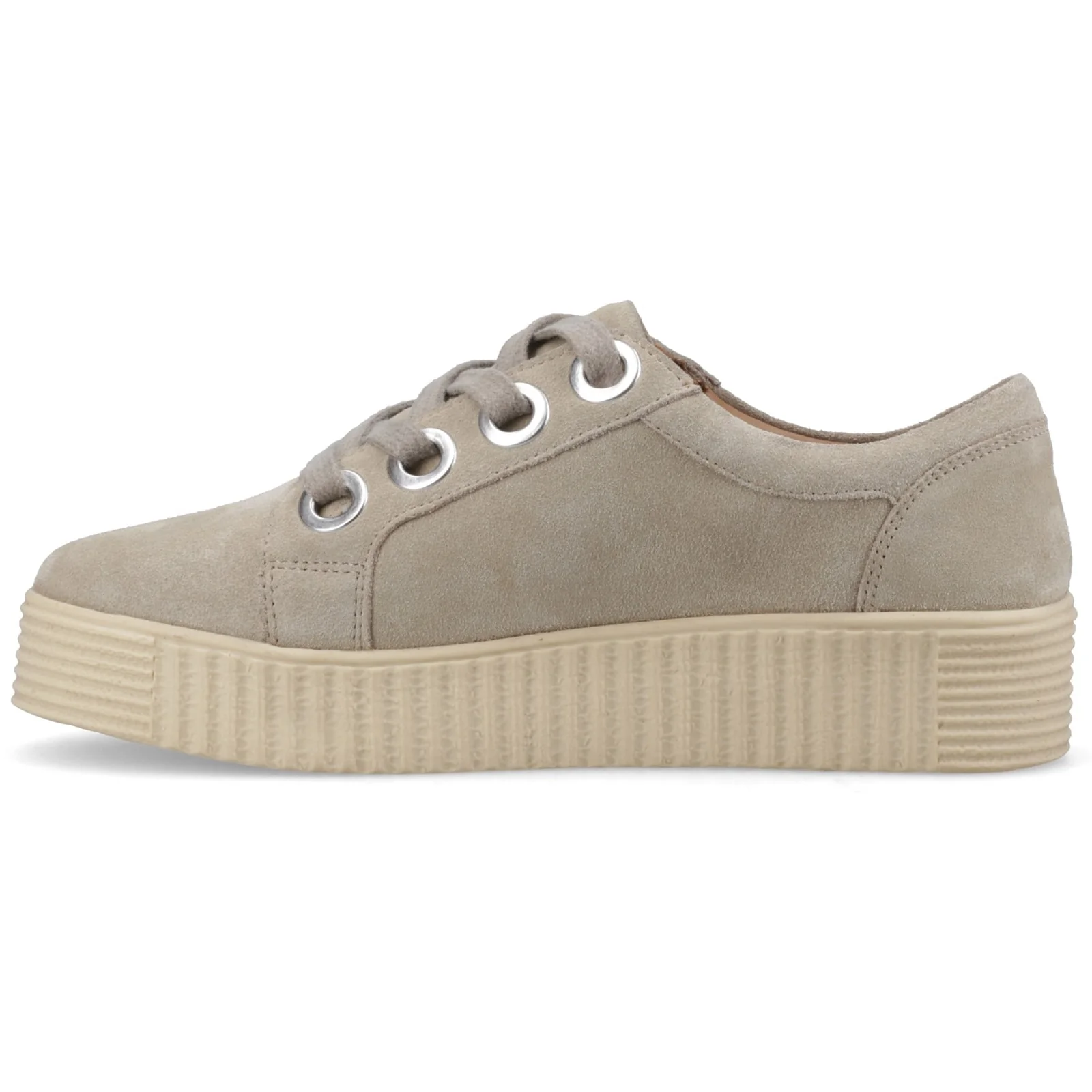 Hush Puppies Womens Tamsin Suede Trainer Taupe - Image 2