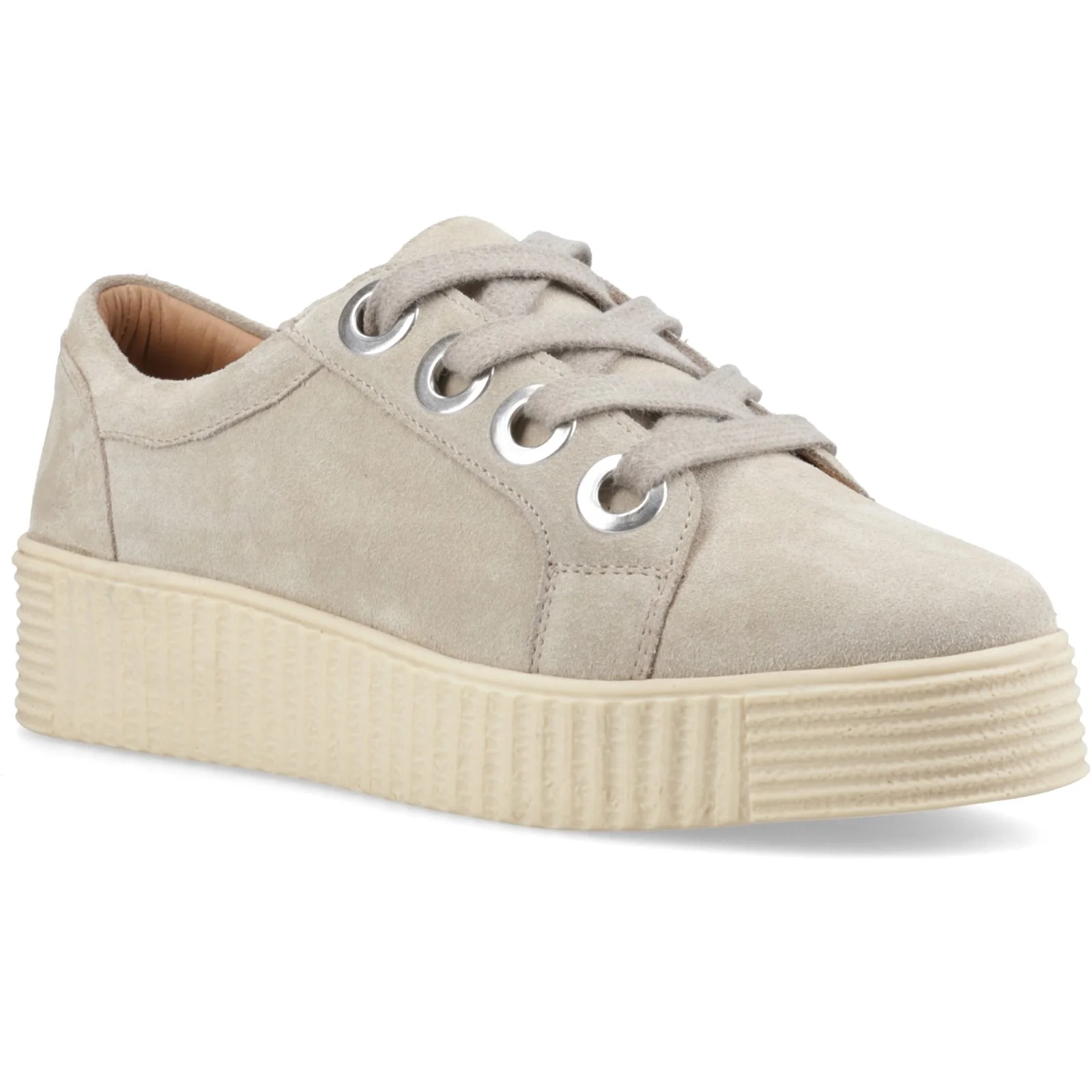 Hush Puppies Womens Tamsin Suede Trainer Taupe - Image 5