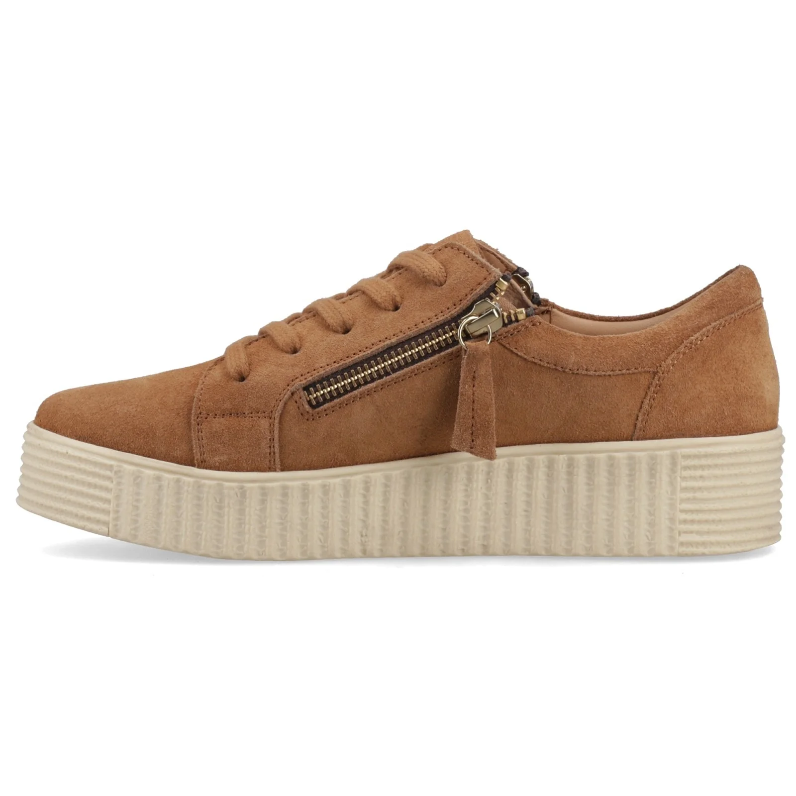 Hush Puppies Womens Tara Suede Trainer Tan - Image 2