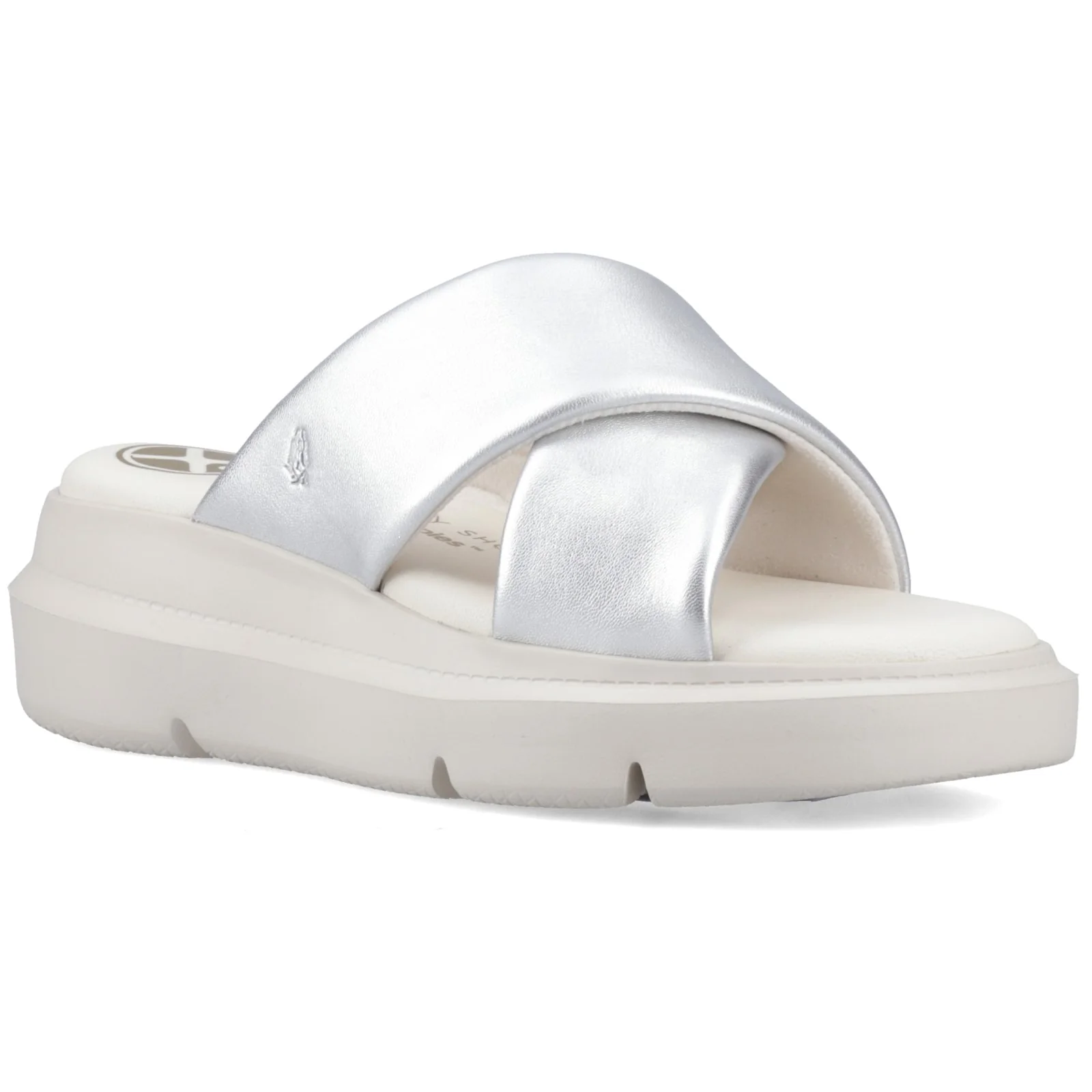 Hush Puppies Womens Uplift Crossover Slide Silver - Image 5