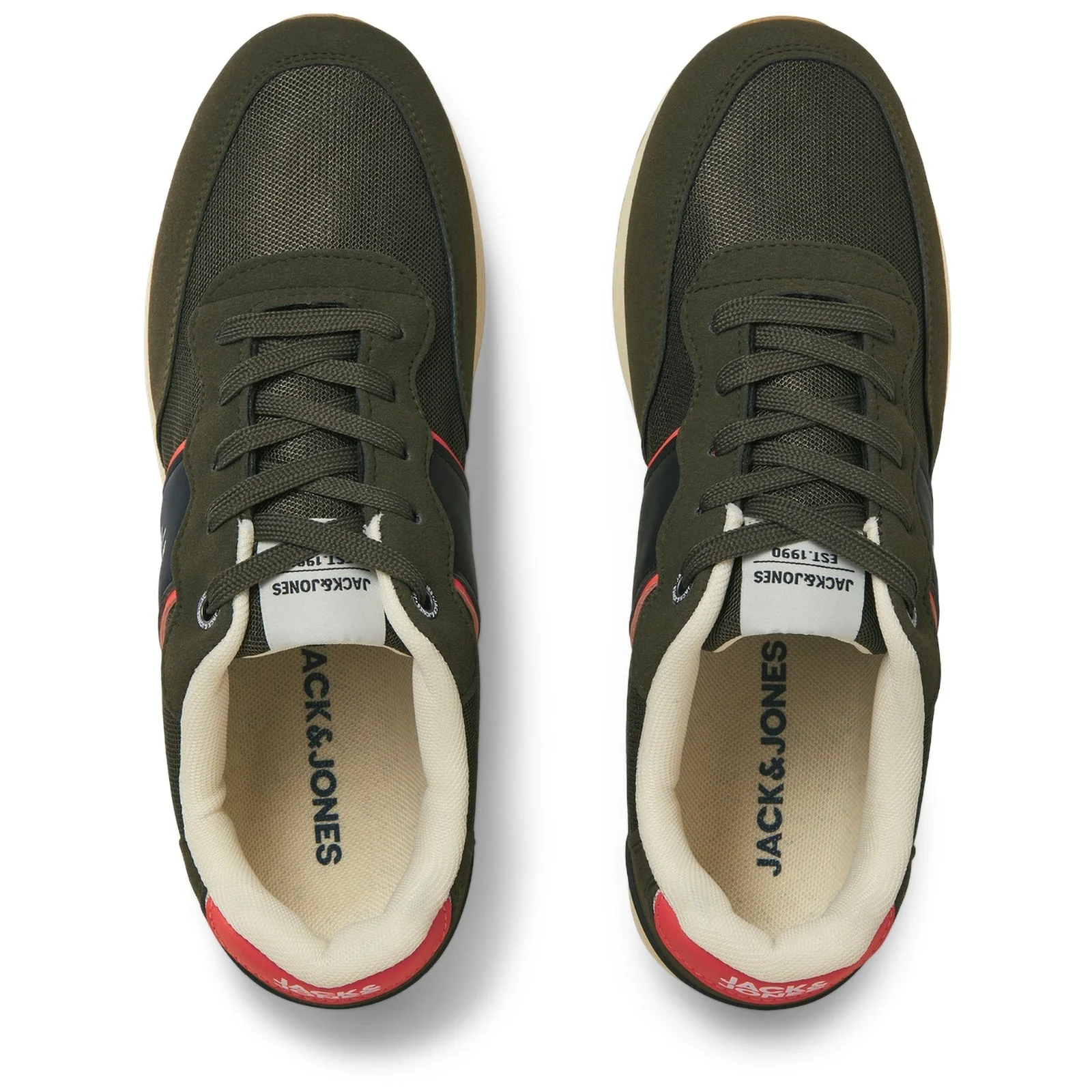 Jack & Jones Mens Spirit Runner Trainer Olive Night - Image 2