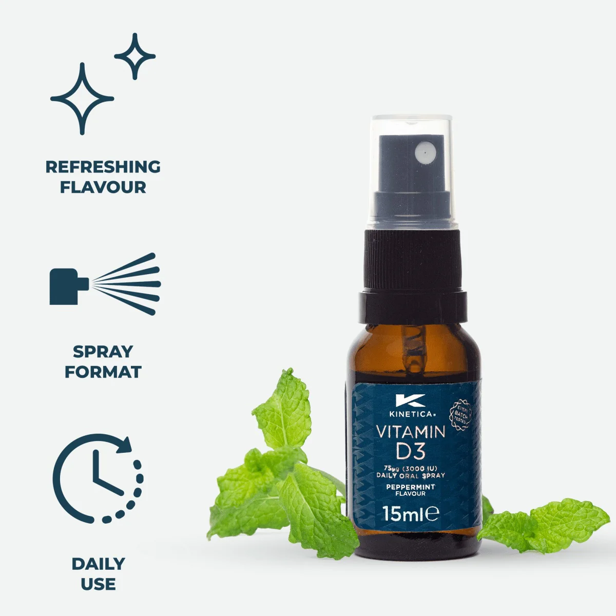 Kinetica Vitamin D Peppermint 3000 IU Oral Spray - 15ml - Image 4