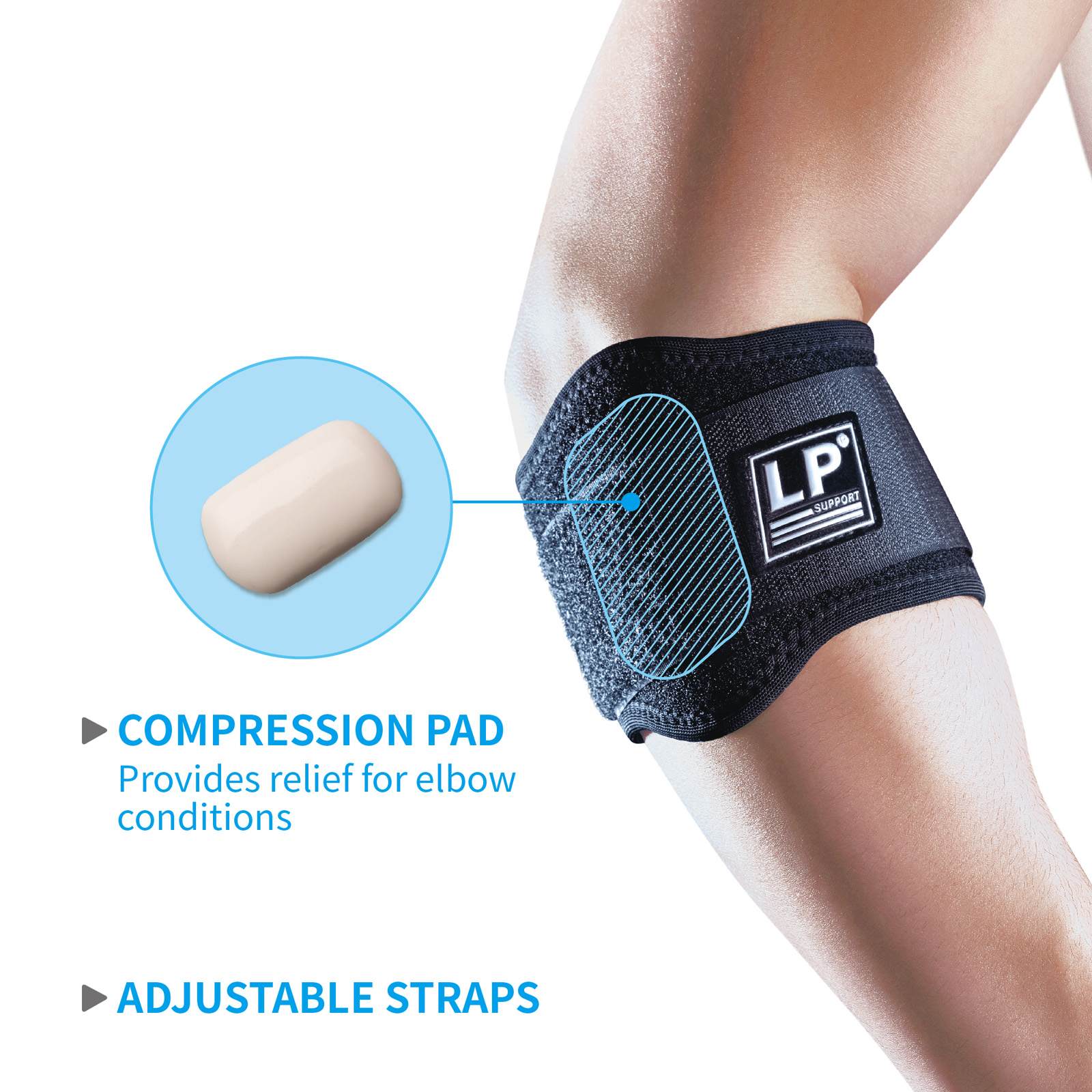 LP Extreme Hook and Loop Tennis/Golf Adults Elbow Support - Image 3