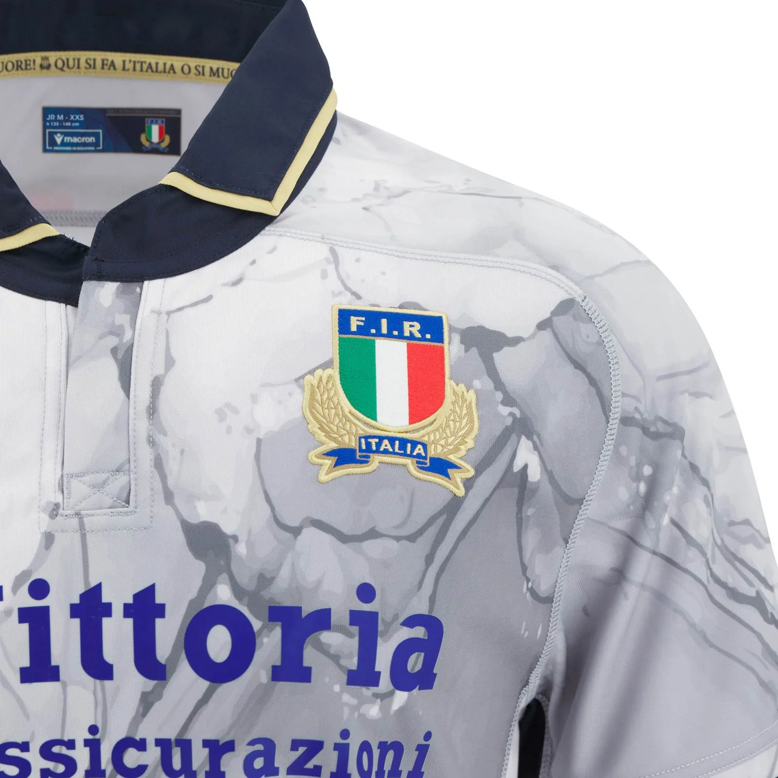 Macron Italy Rugby 2025/26 Kids Short Sleeved Away Jersey - Image 3