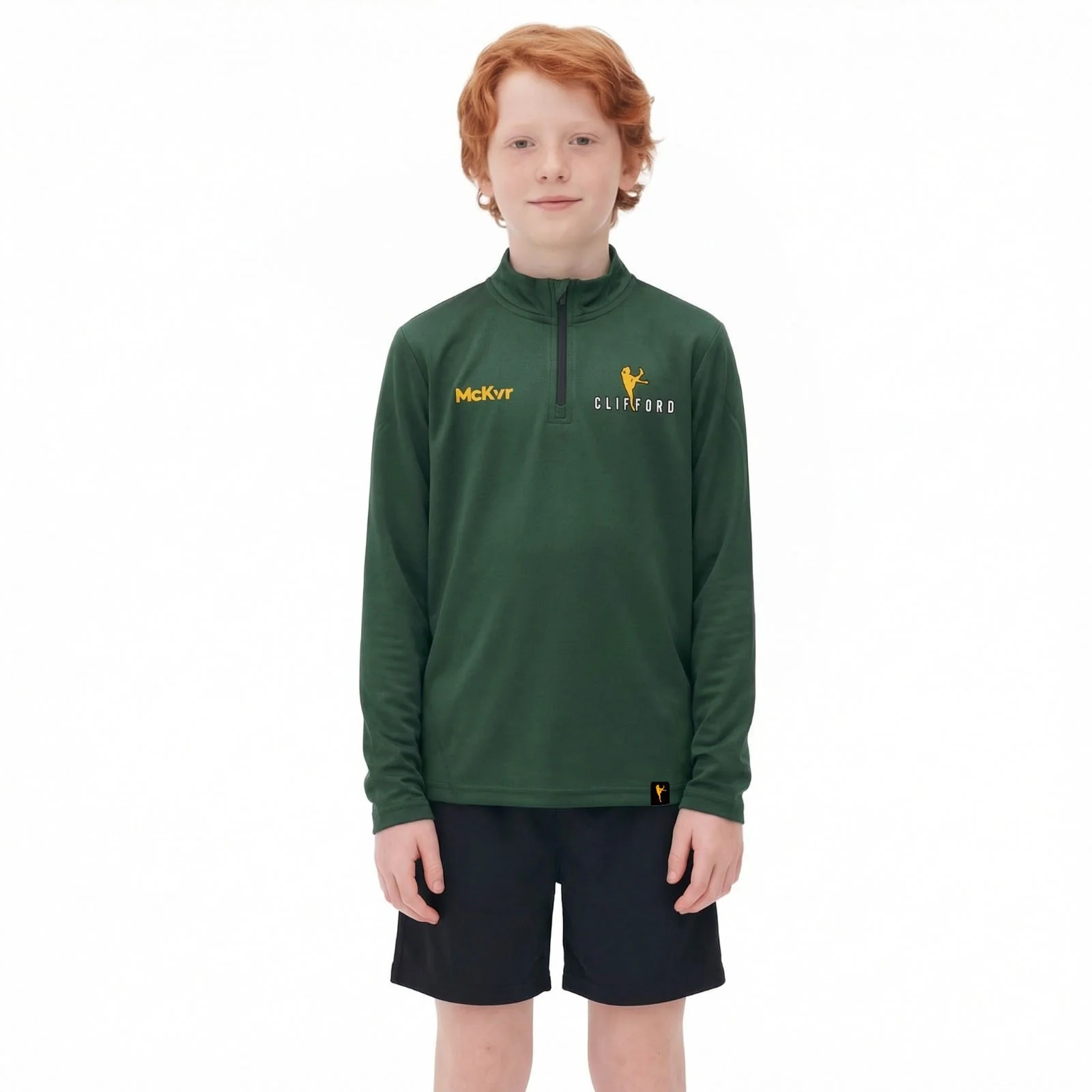 McKeever Clifford Kids Quarter Zip Top - Green