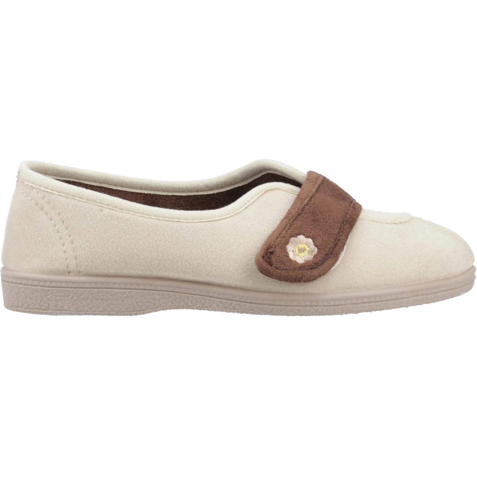 Mirak Womens Andrea Touch Fastening Slipper Beige