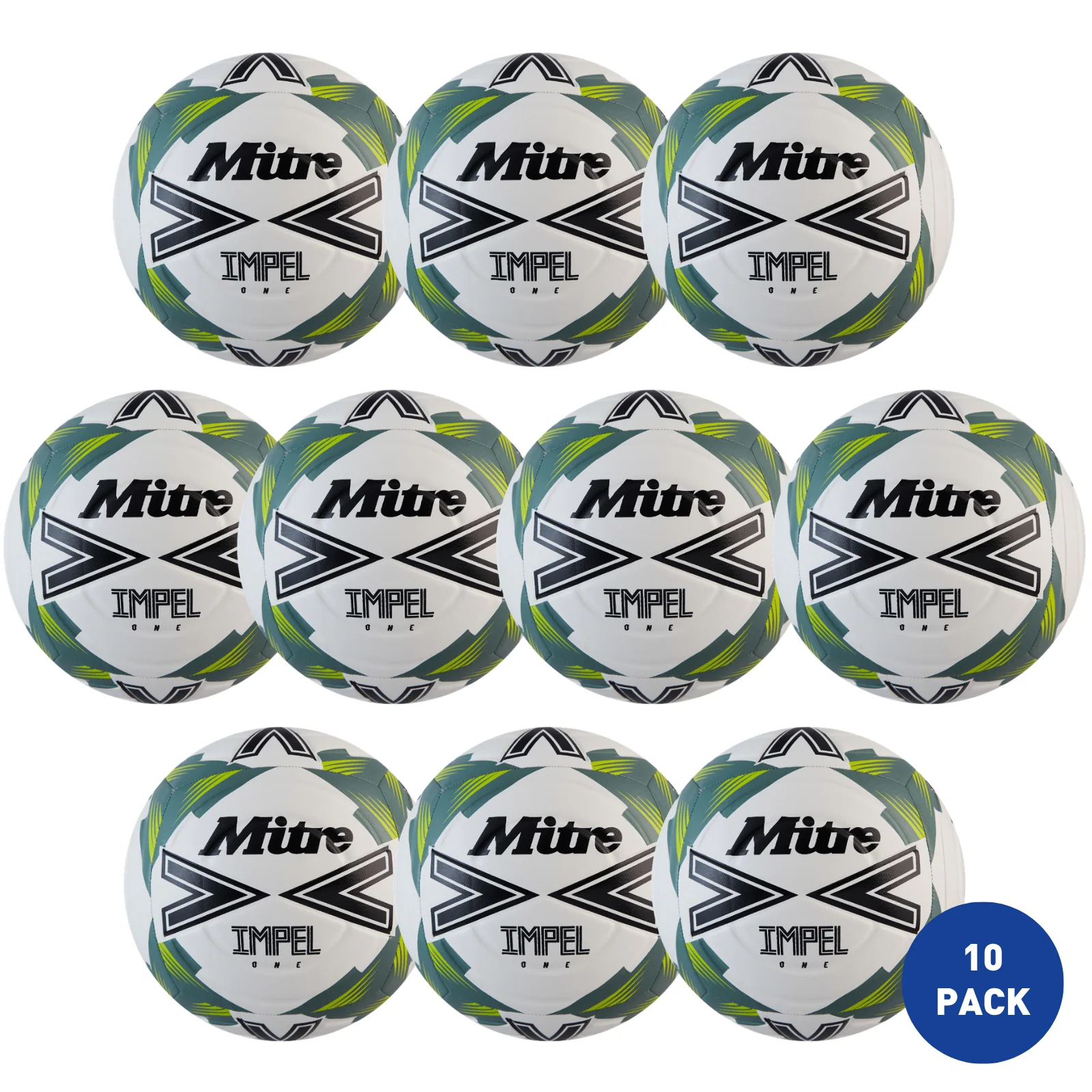 Mitre Impel One Hyperflow Groove Football - 10 Pack