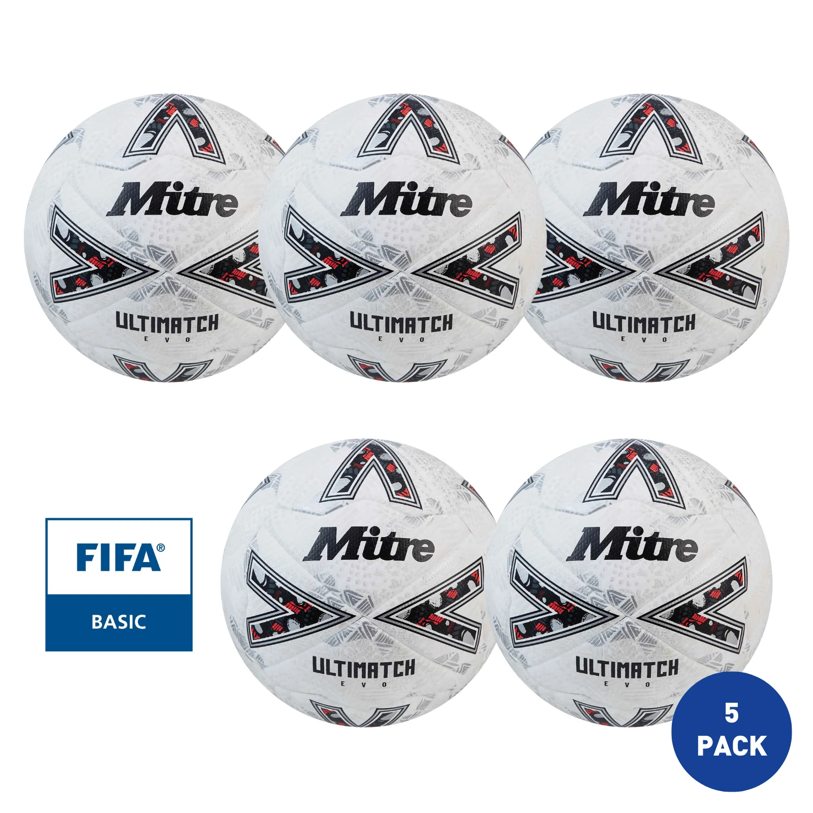 Mitre Ultimatch Evo 24 Football - 5 Pack