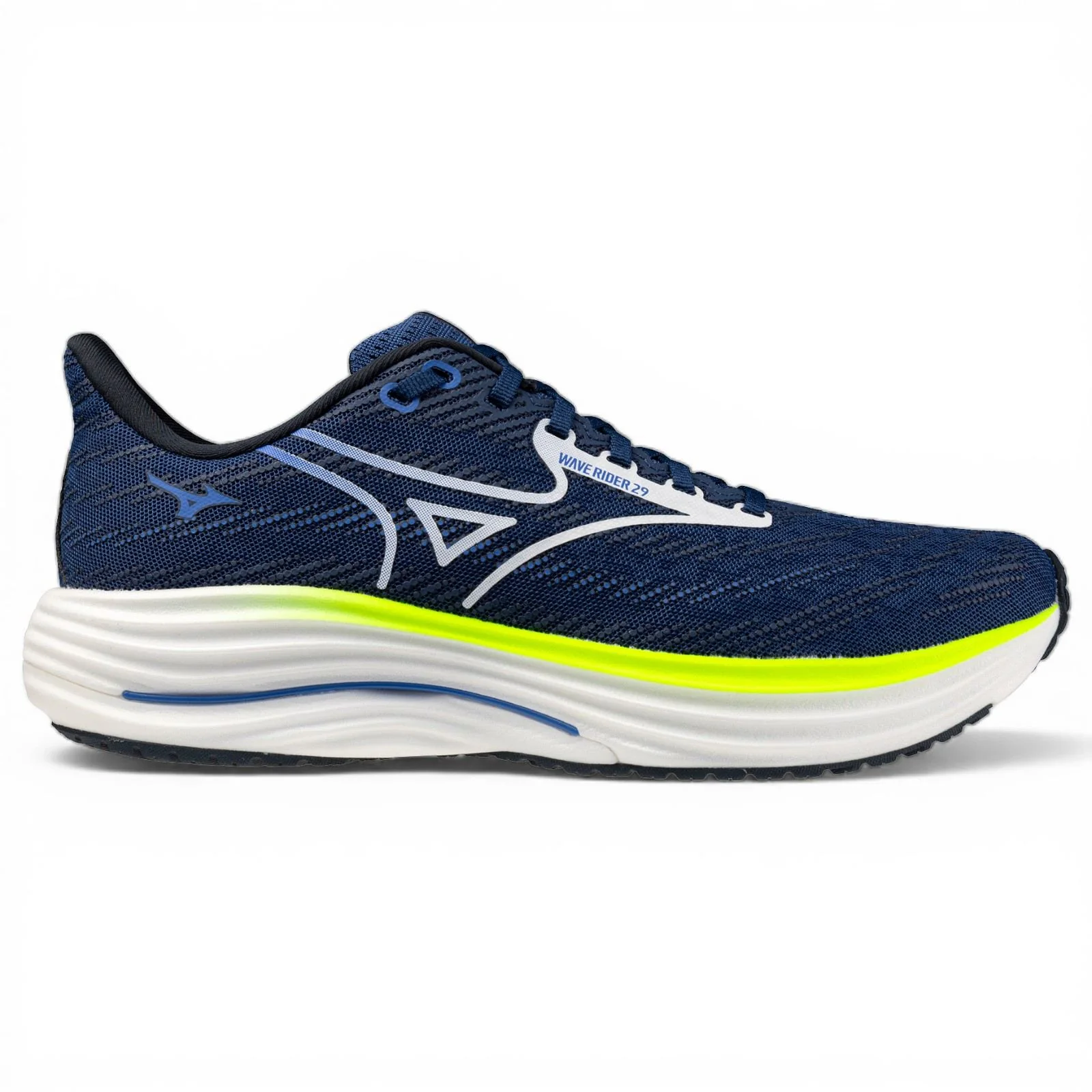 Mizuno Wave Rider 29 Mens Cushioned Running Shoes - Blue