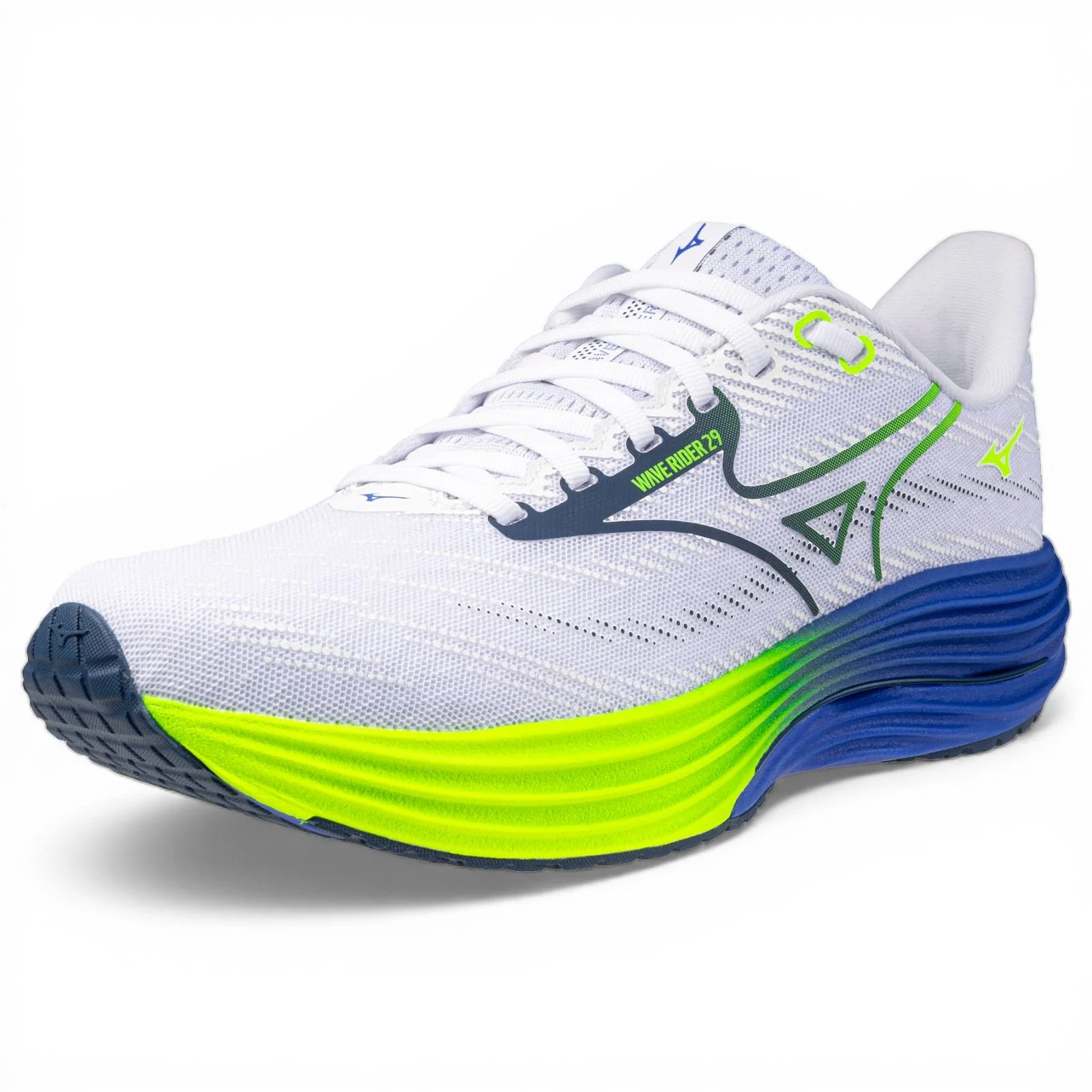 Mizuno Wave Rider 29 Mens Cushioned Running Shoes - White - Image 12