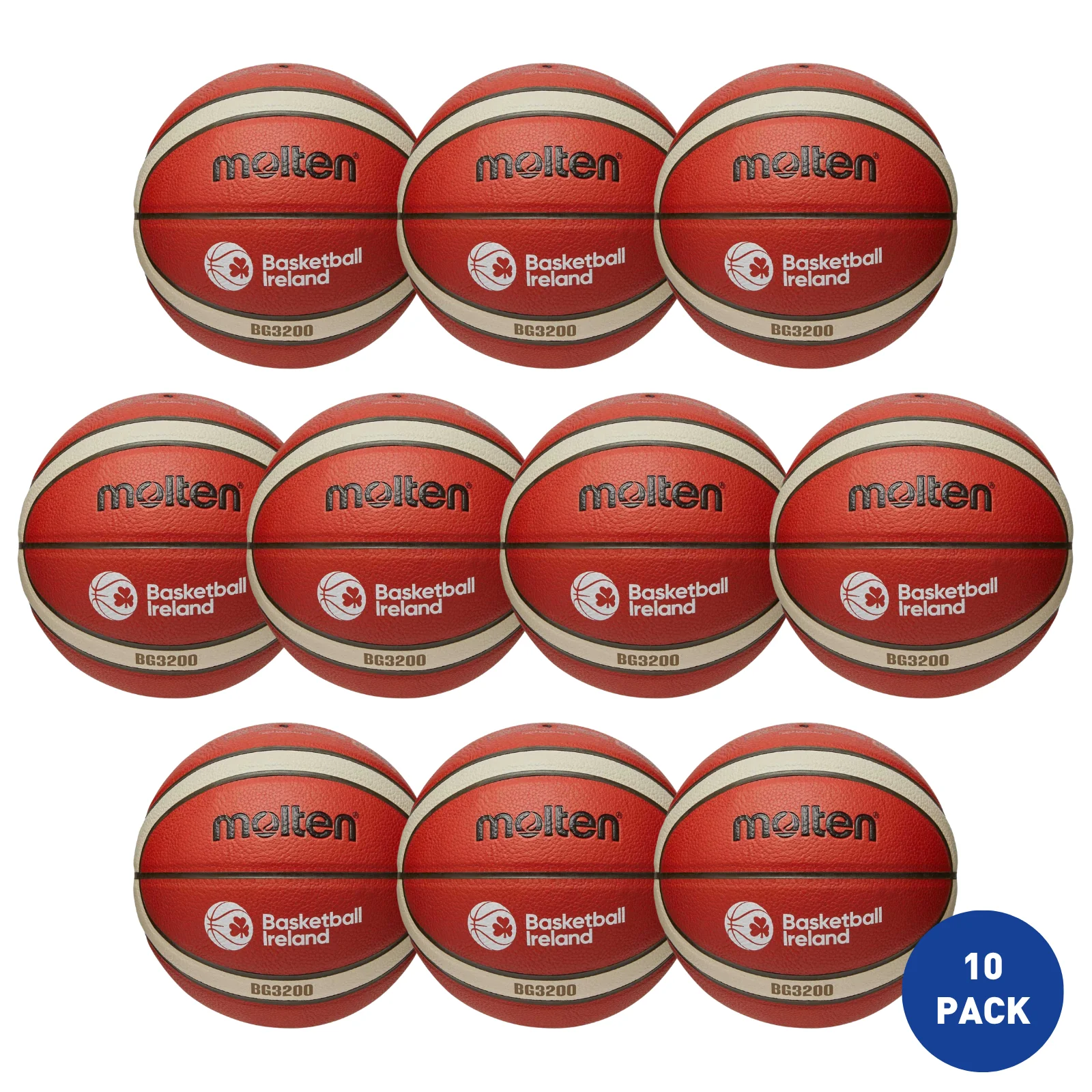Molten Basketball Ireland Outdoor Basketball Size 5 - 10 Pack