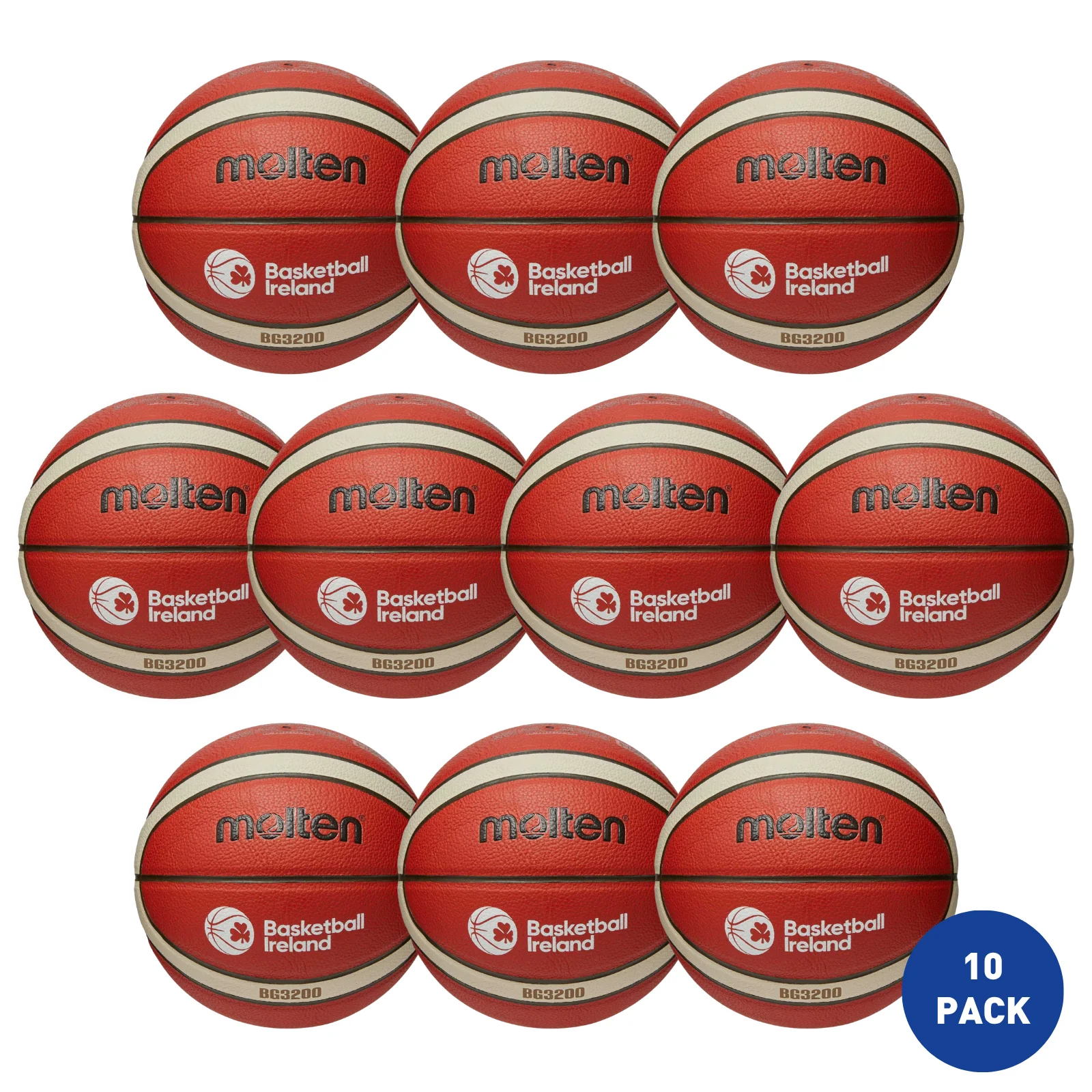 Molten Basketball Ireland Outdoor Basketball Size 6 - 10 Pack