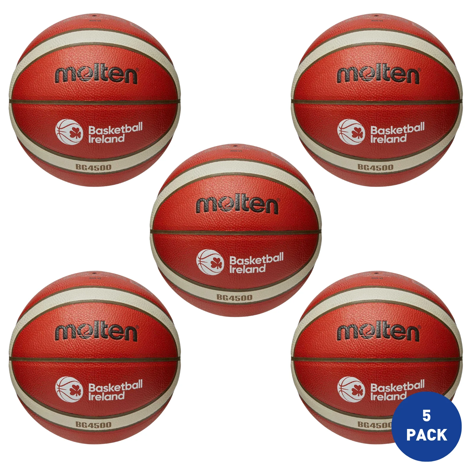 Molten Basketball Ireland Schools Basketball Size 6 - 5 Pack