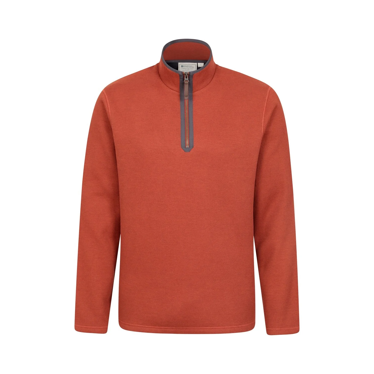 Mountain Warehouse Mens Beta Contrast Zip Top Rust