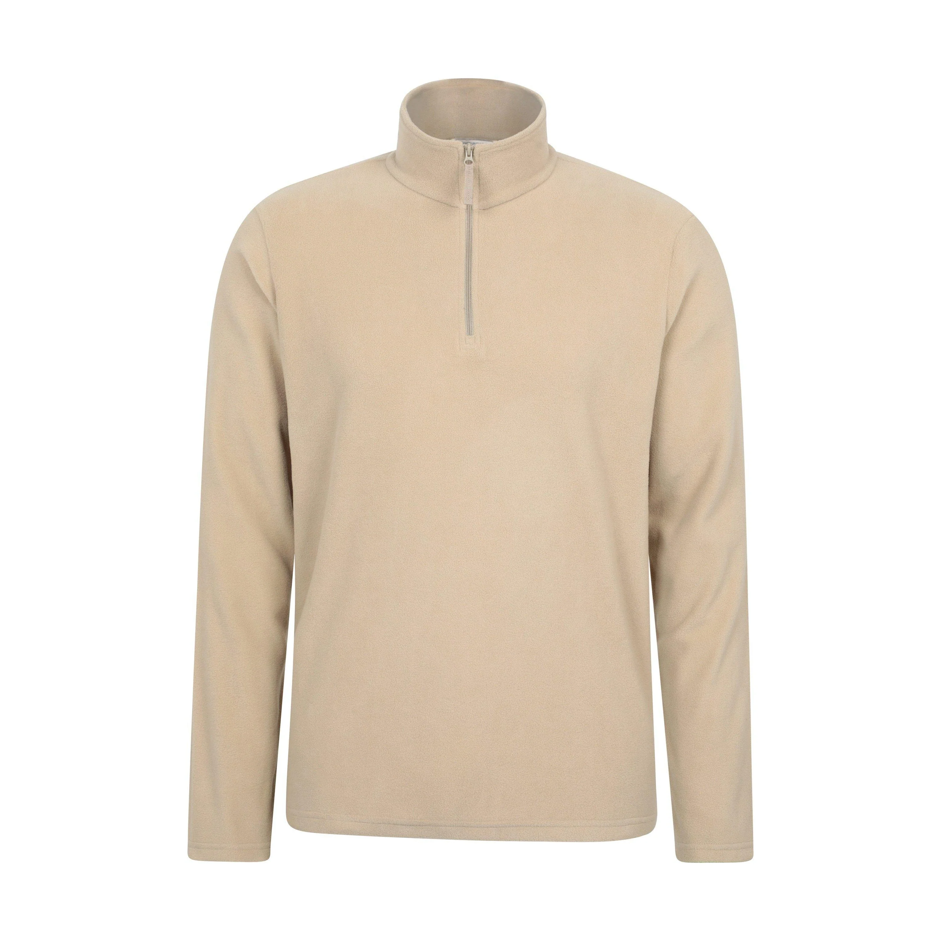Mountain Warehouse Mens Camber II Camo Half Zip Fleece Top Off White