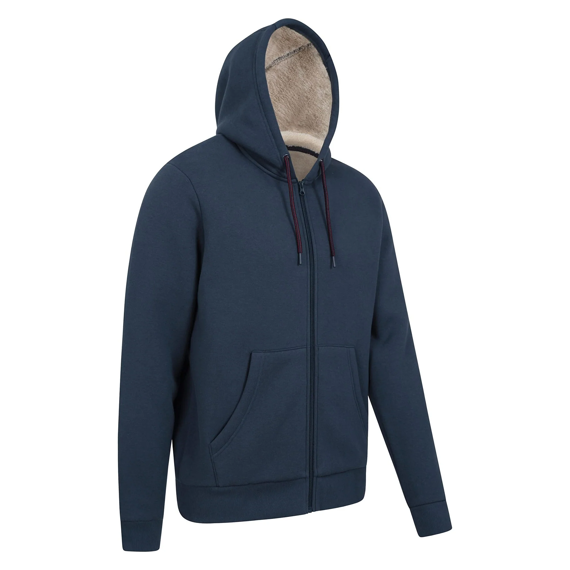 Mountain Warehouse Mens Dalton Borg Lined Full Zip Hoodie Navy - Image 3