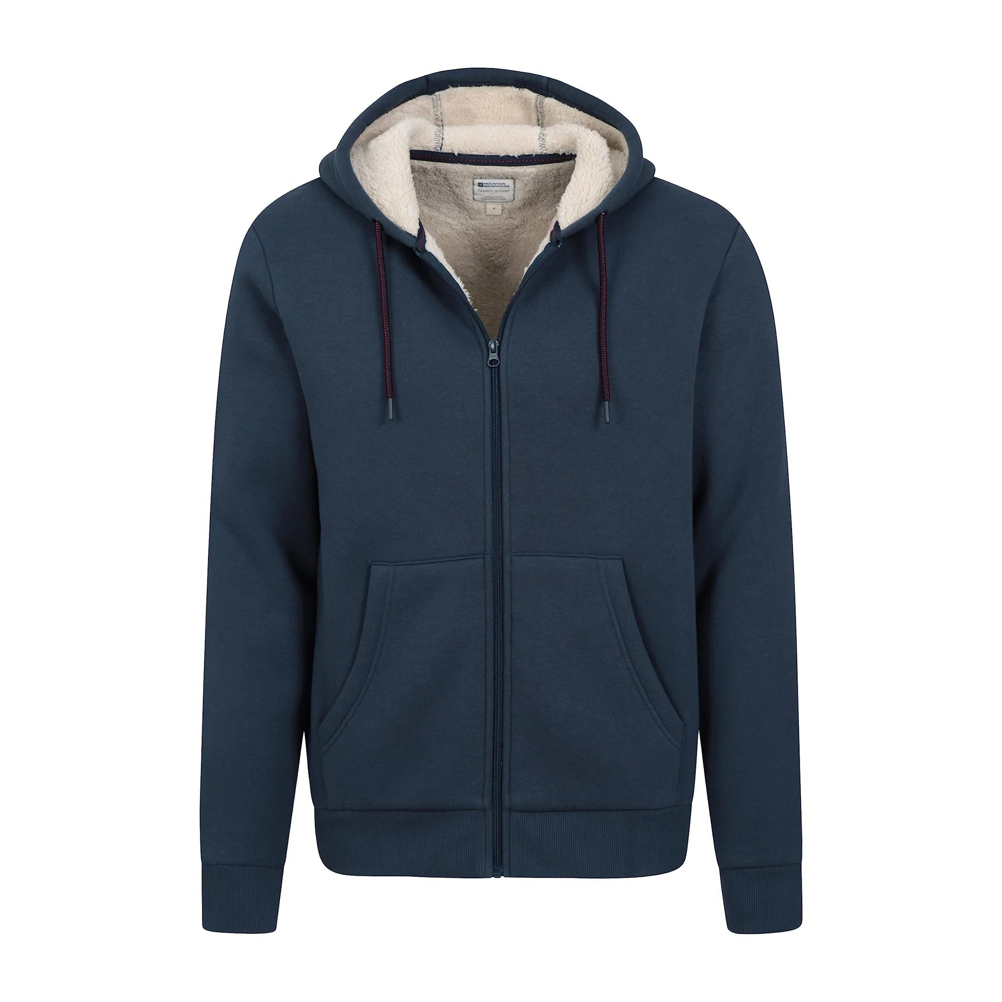 Mountain Warehouse Mens Dalton Borg Lined Full Zip Hoodie Navy - Image 4