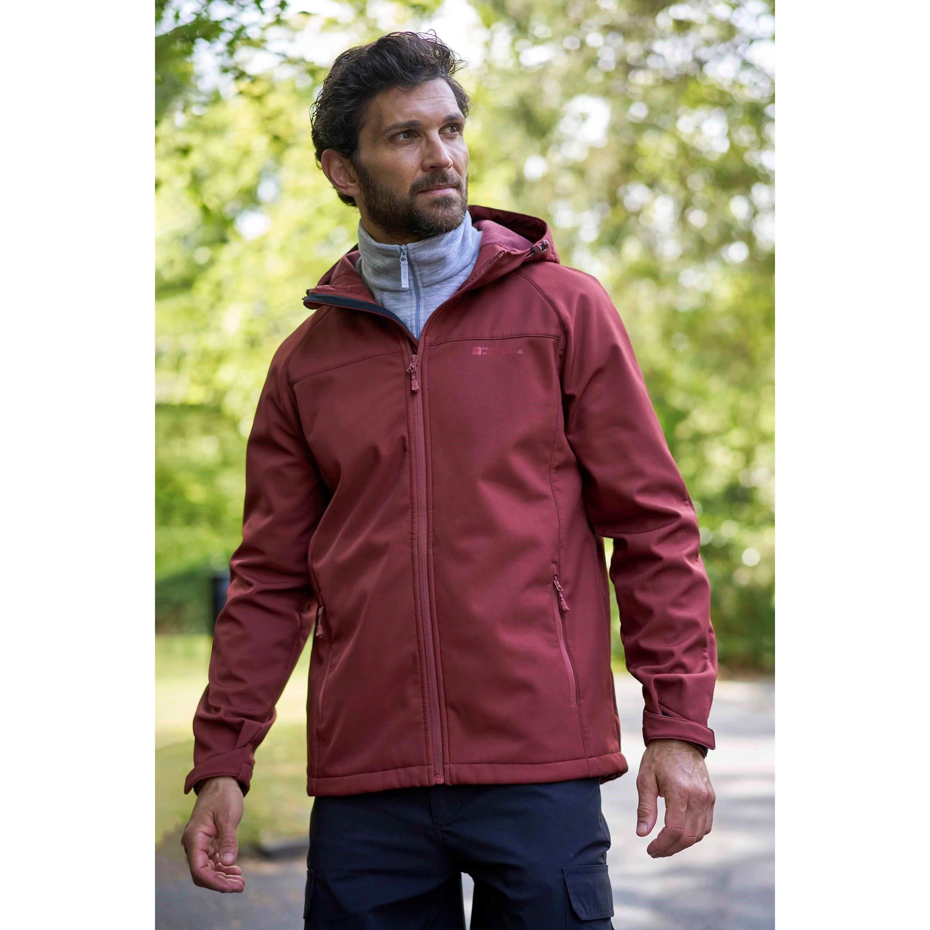 Mountain Warehouse Mens Exodus Waterproof Soft Shell Jacket Dark Red