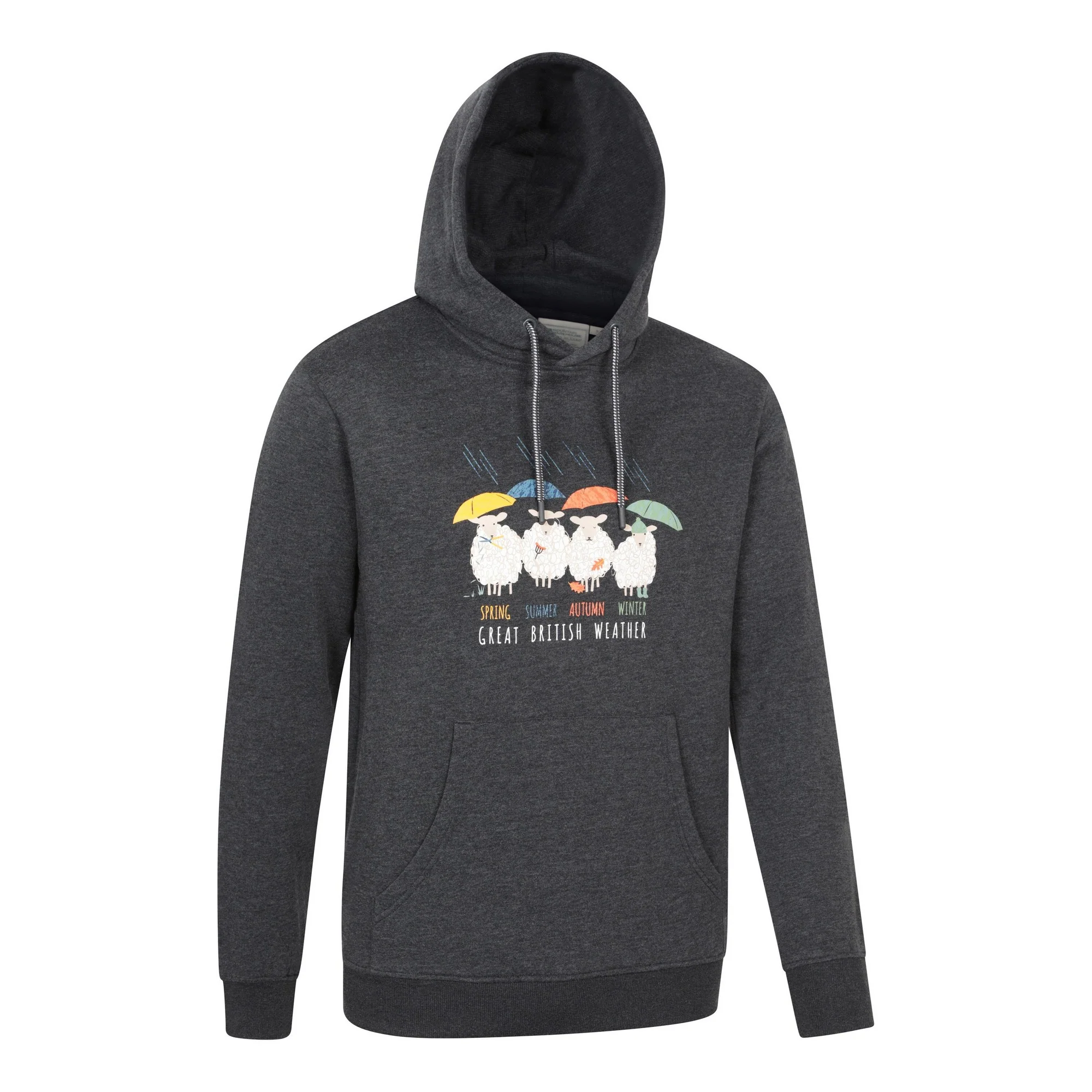 Mountain Warehouse Mens Great British Weather Overhead Hoodie Charcoal - Image 3