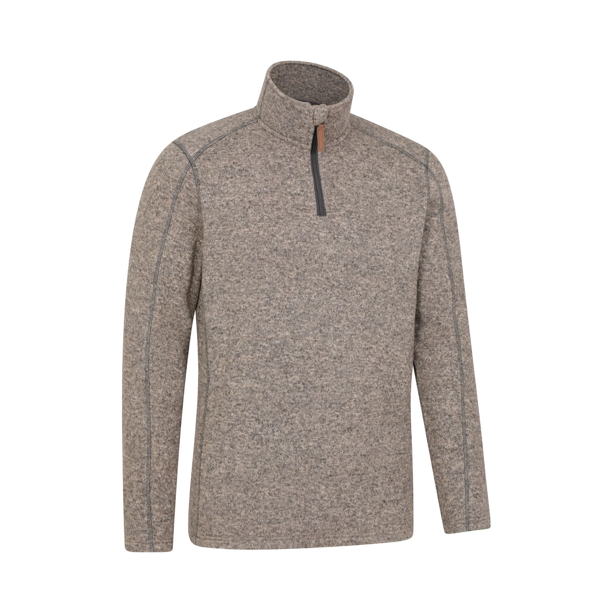 Mountain Warehouse Mens Idris II Half Zip Fleece Top Beige - Image 4