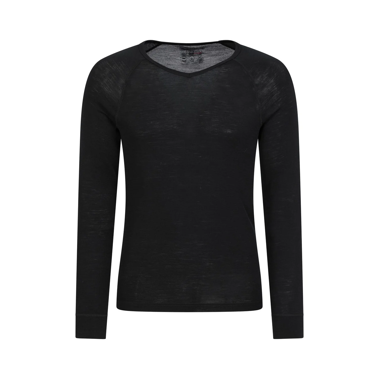 Mountain Warehouse Mens Merino Wool V Neck Base Layer Top Black