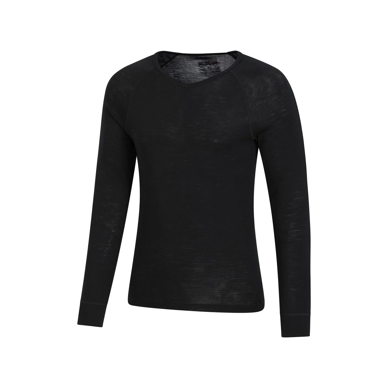 Mountain Warehouse Mens Merino Wool V Neck Base Layer Top Black - Image 3