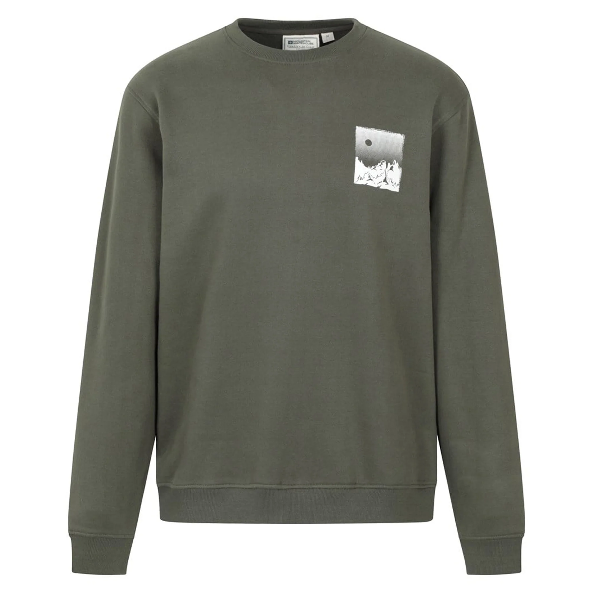 Mountain Warehouse Mens Mountain Scene Sweatshirt Green