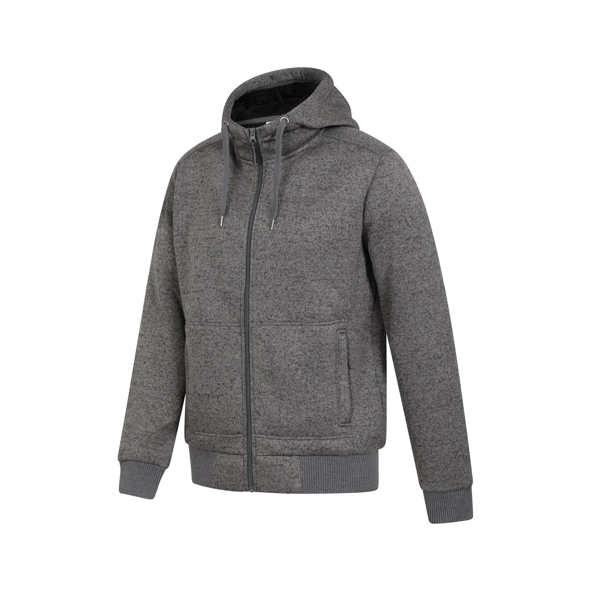 Mountain Warehouse Mens Nevis II Faux Fur Hoodie Black - Image 3
