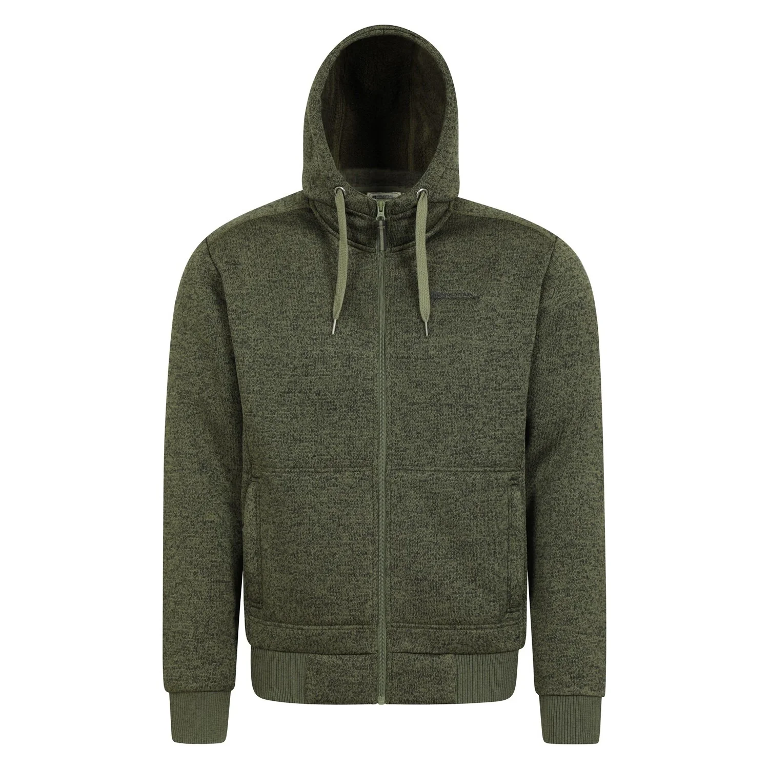 Mountain Warehouse Mens Nevis II Faux Fur Hoodie Green