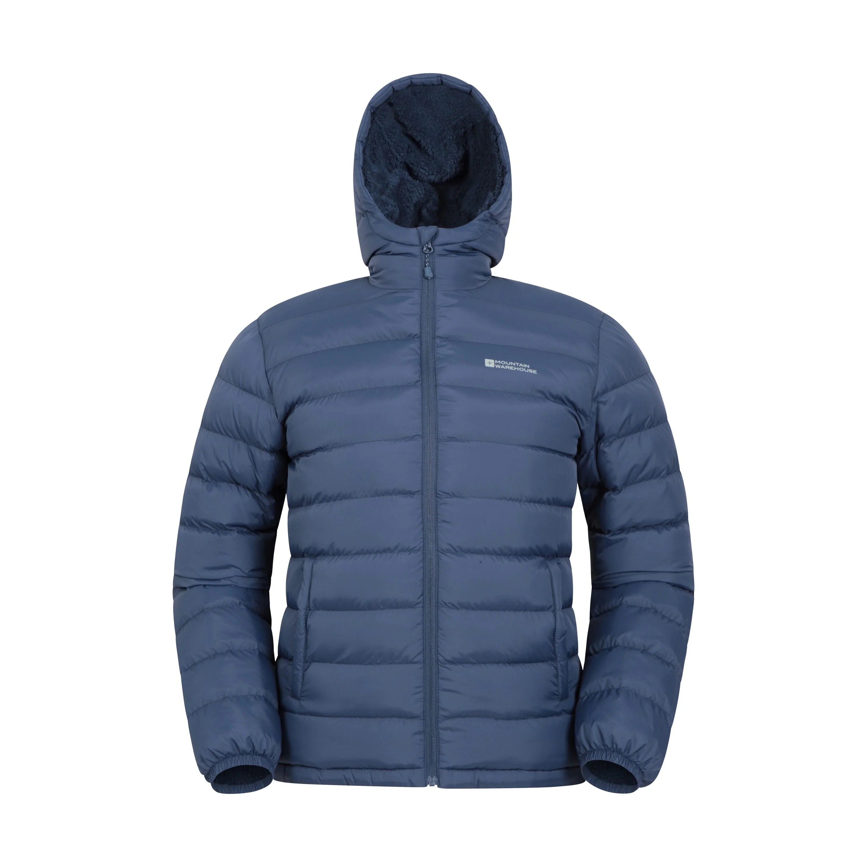 Mountain Warehouse Mens Seasons Faux Fur Lined Padded Jacket Navy