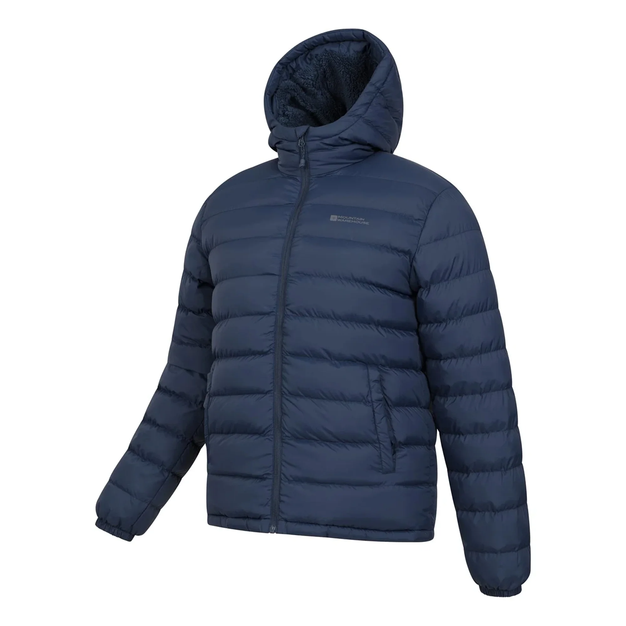Mountain Warehouse Mens Seasons Faux Fur Lined Padded Jacket Navy - Image 3