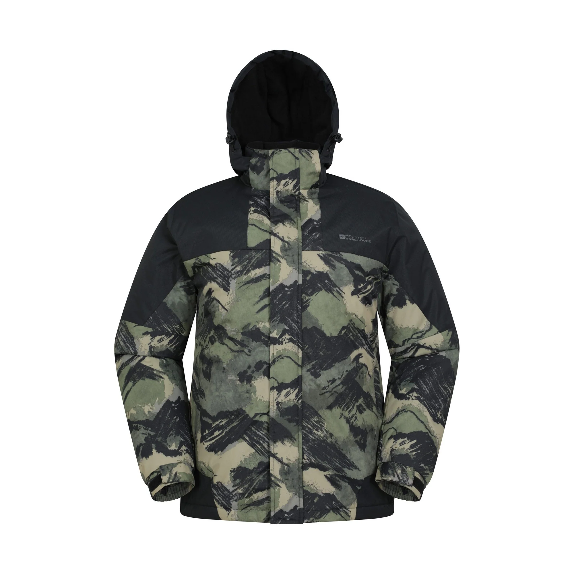 Mountain Warehouse Mens Shadow II Printed Ski Jacket Dark Green