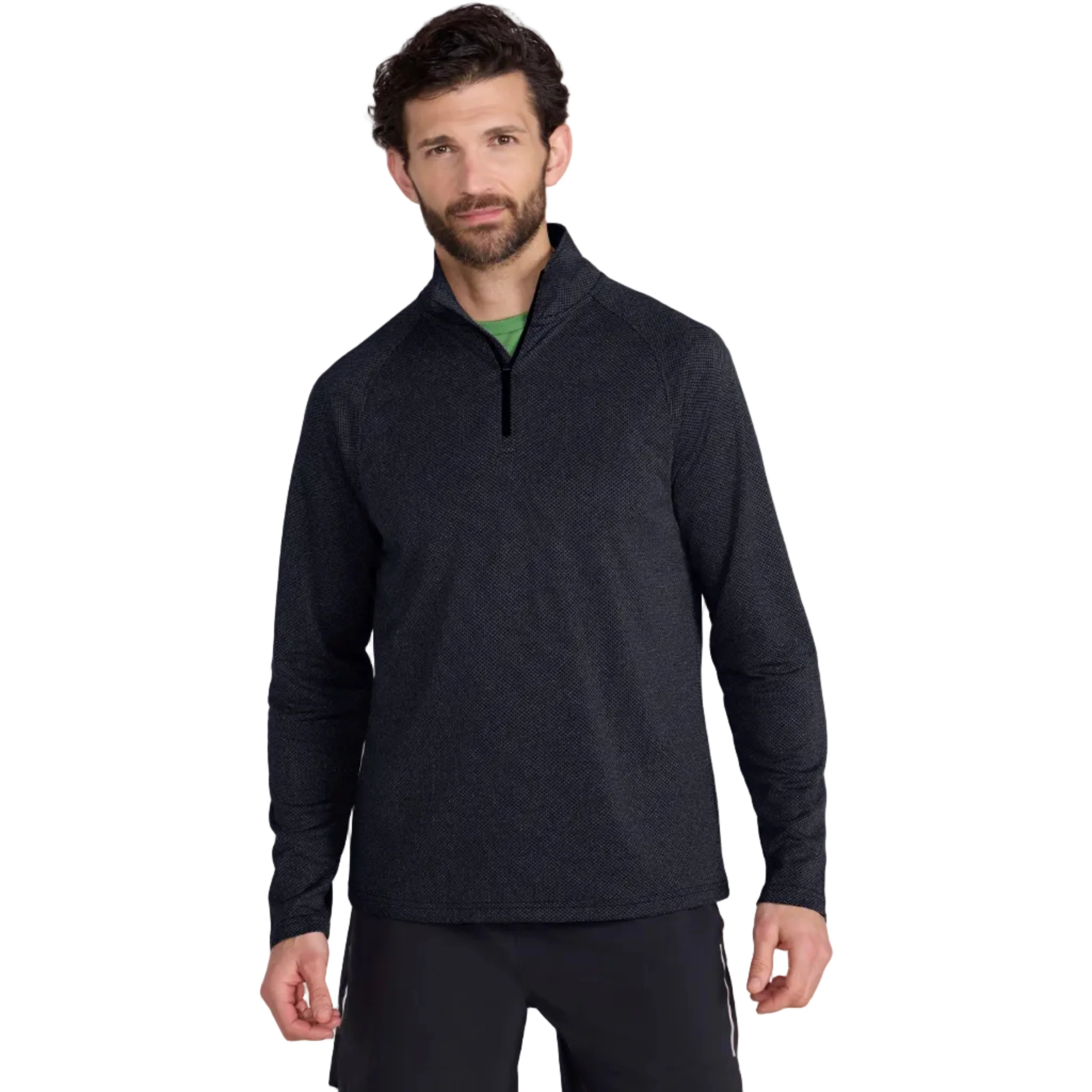 Mountain Warehouse Mens Spin Textured Half Zip Sweatshirt Dark Grey