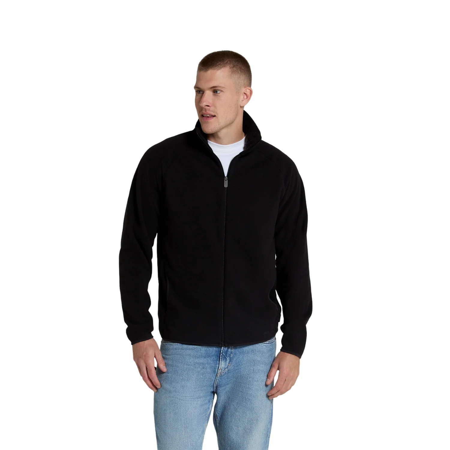 Mountain Warehouse Mens Stockholm Full Zip Fleece Jacket Jet Black