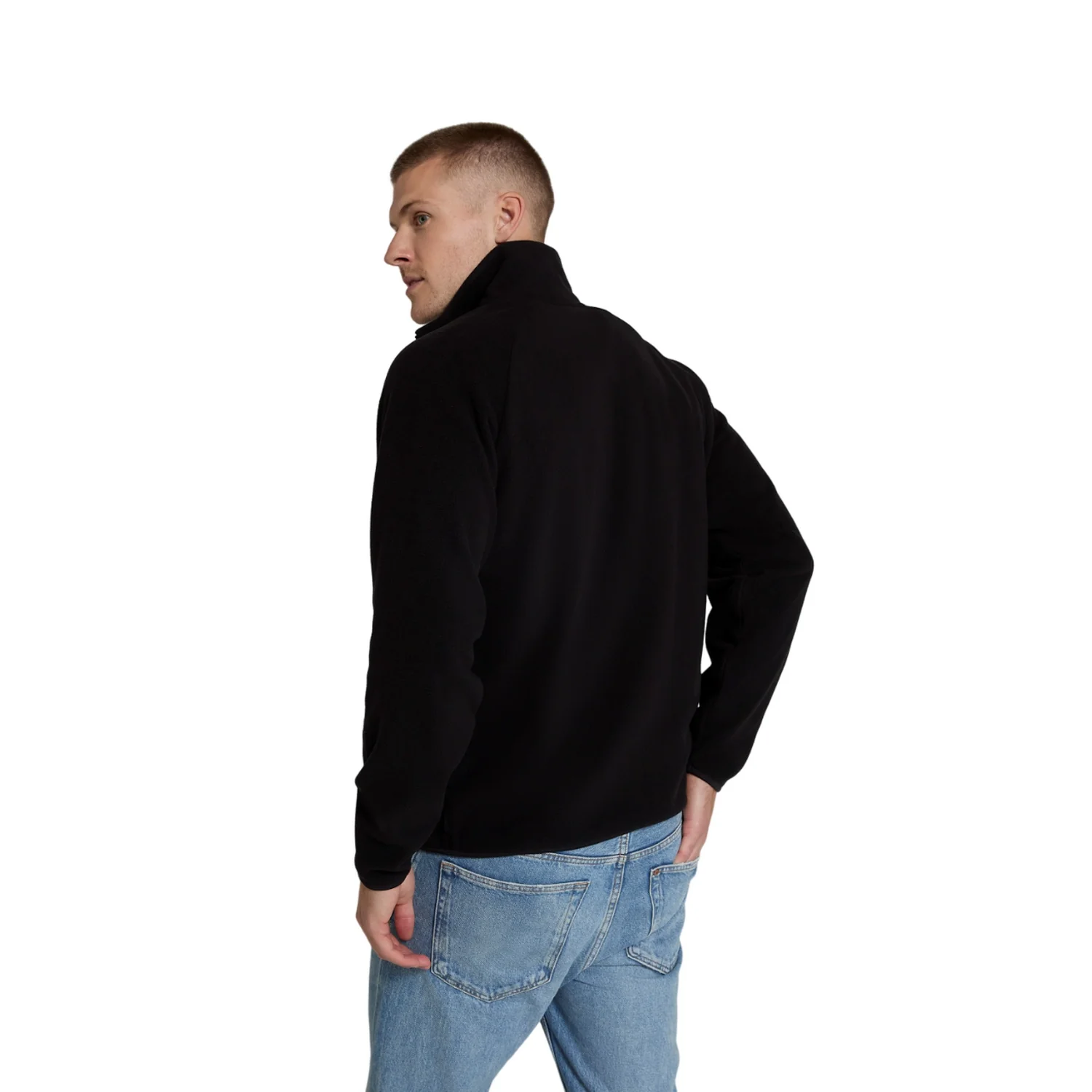 Mountain Warehouse Mens Stockholm Full Zip Fleece Jacket Jet Black - Image 2