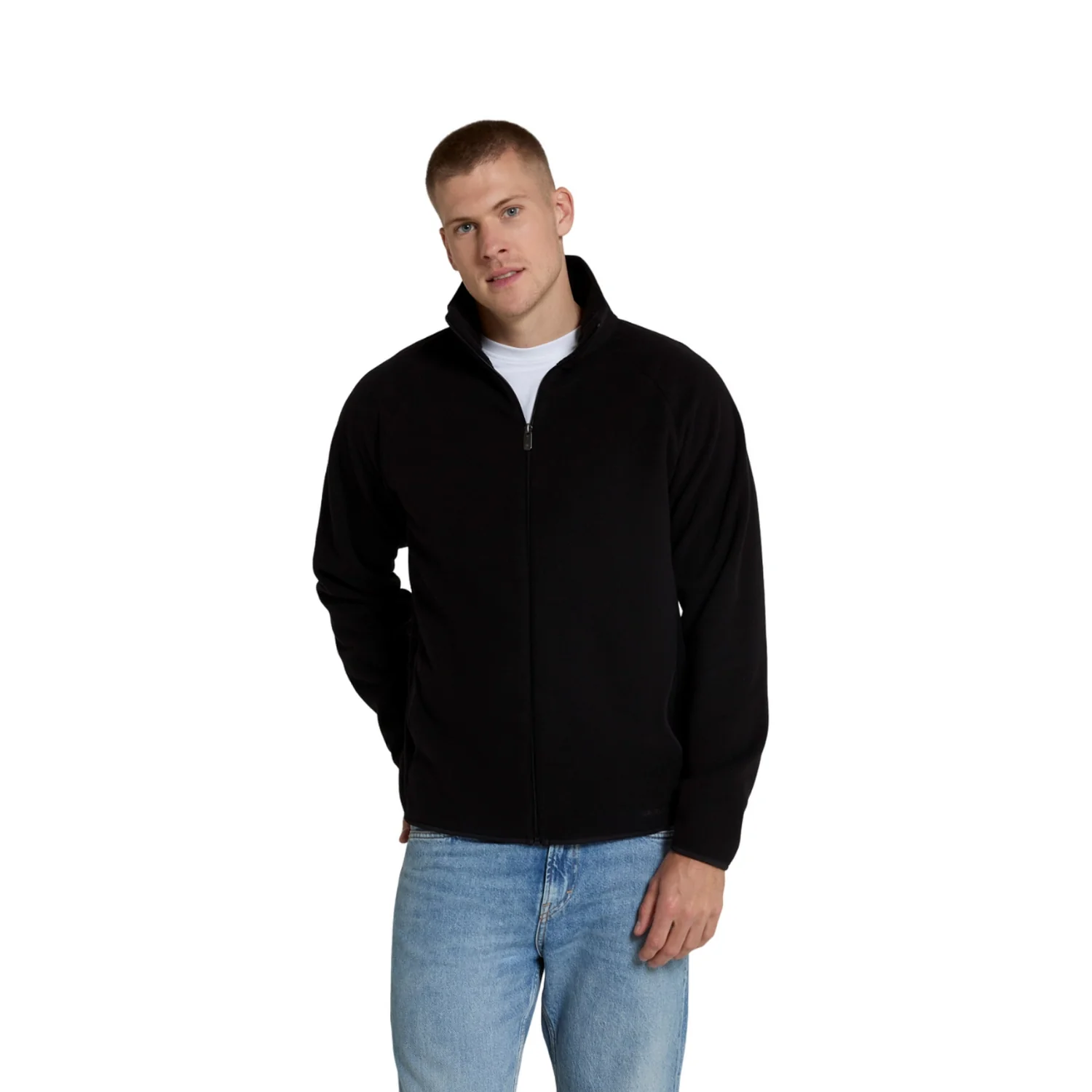 Mountain Warehouse Mens Stockholm Full Zip Fleece Jacket Jet Black - Image 3