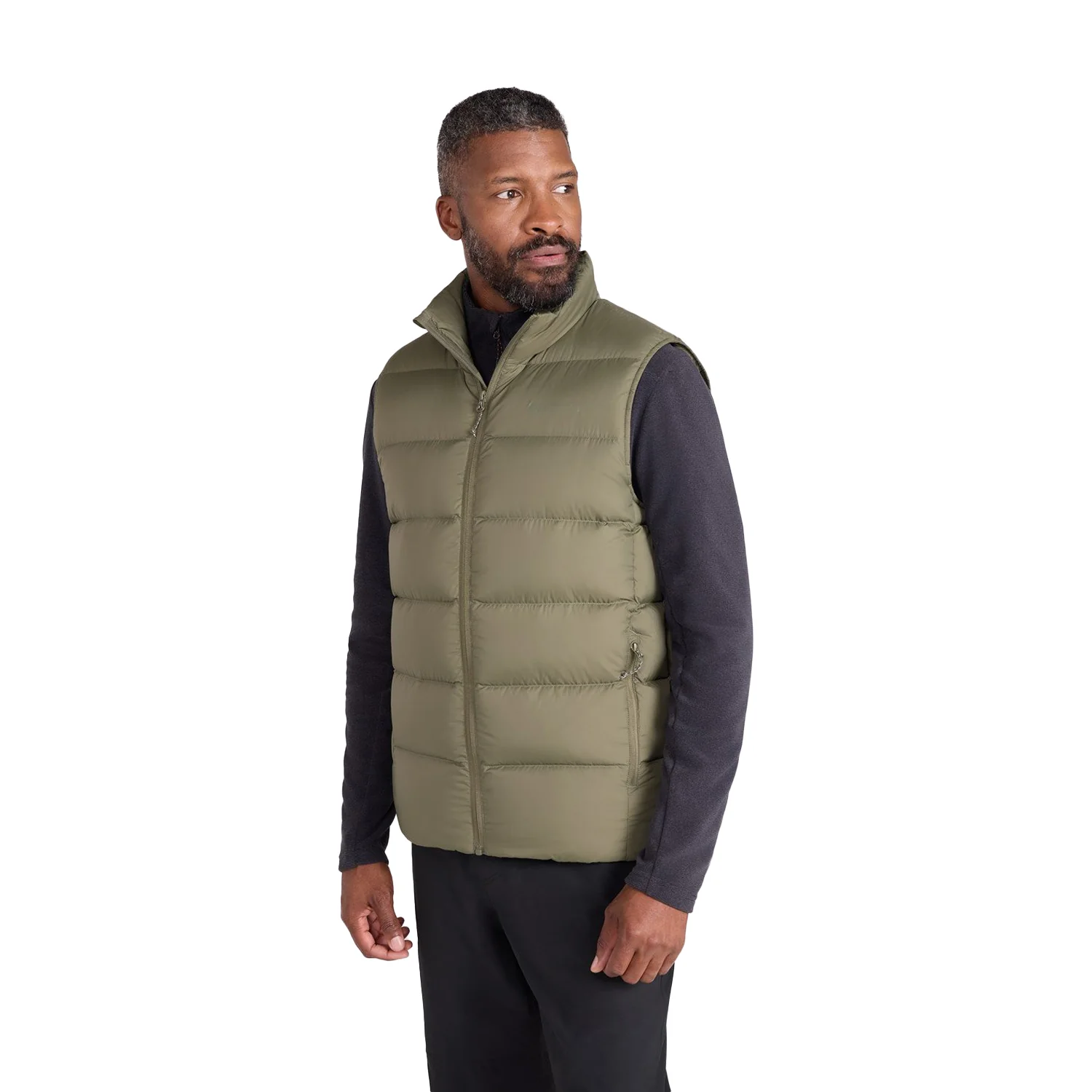 Mountain Warehouse Mens Stratus Down Packable Gilet Khaki Green - Image 4