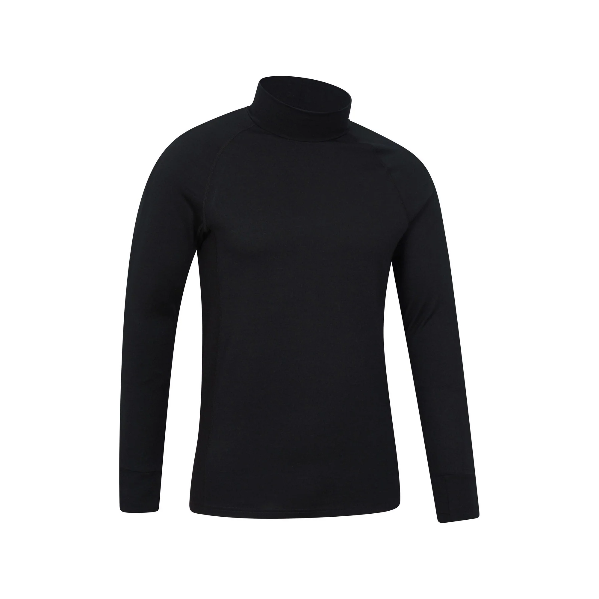 Mountain Warehouse Mens Summit Merino Wool Funnel Neck Thermal Top Black - Image 3
