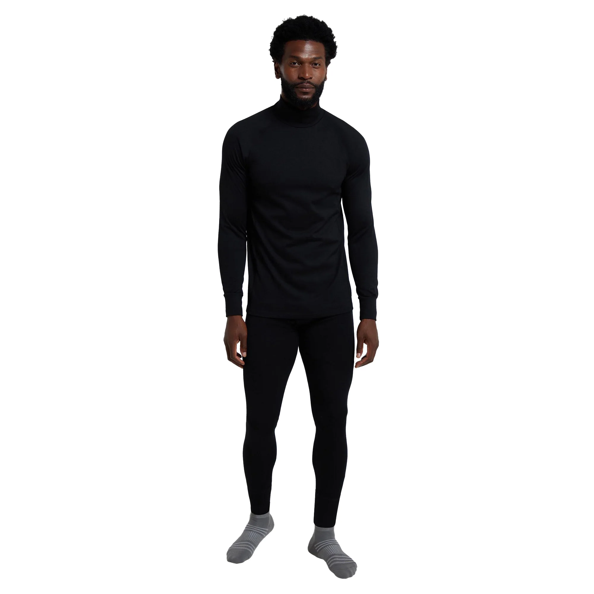 Mountain Warehouse Mens Summit Merino Wool Funnel Neck Thermal Top Black - Image 4