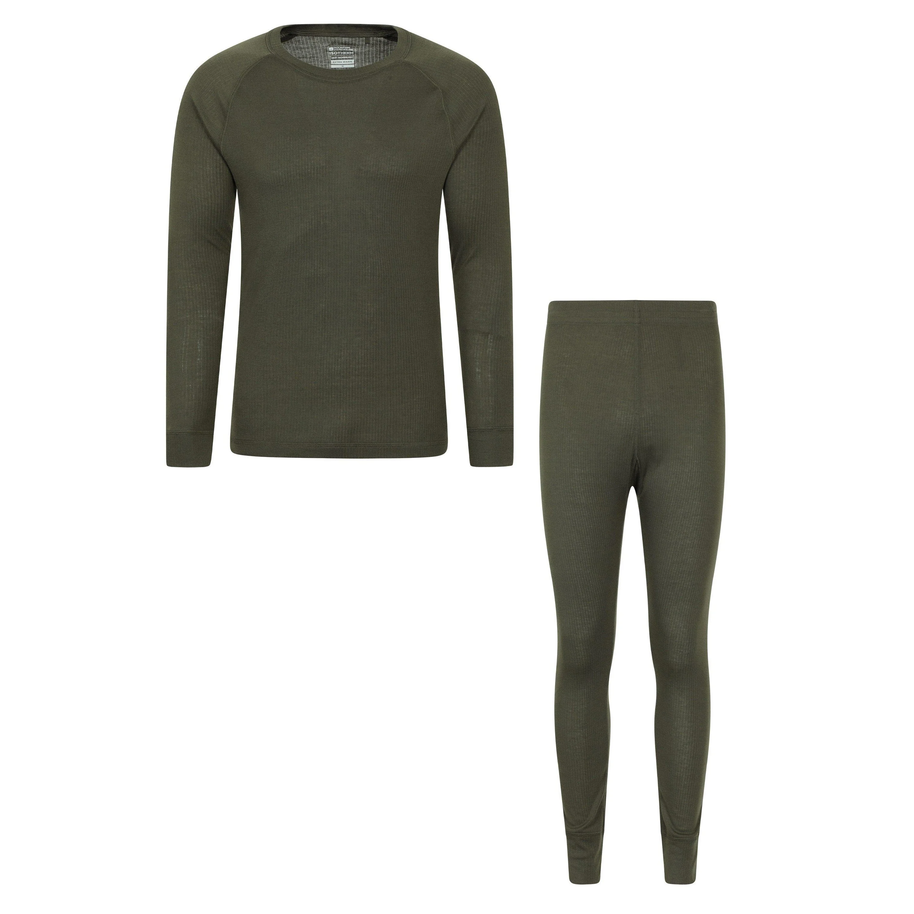 Mountain Warehouse Mens Talus Thermal Base Layer Set Khaki Green