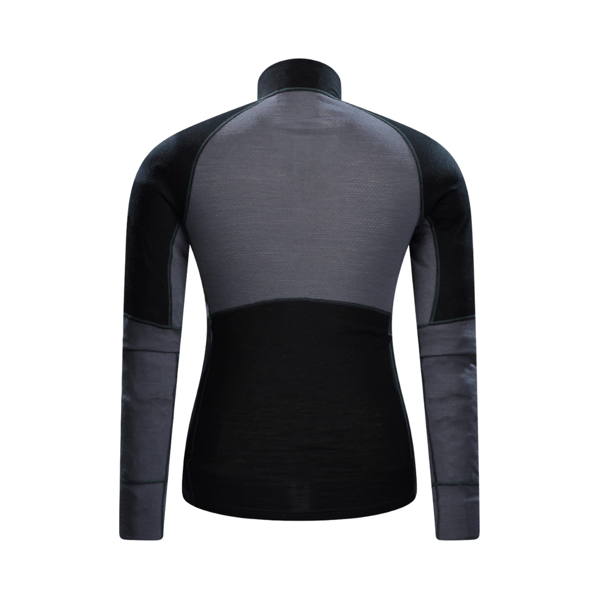 Mountain Warehouse Mens Ultra Merino Wool Zip Neck Base Layer Top Black - Image 2