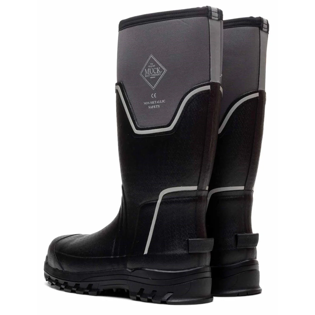 Muck Boots Mens Grit S5 Safety Wellington Black/Grey - Image 3