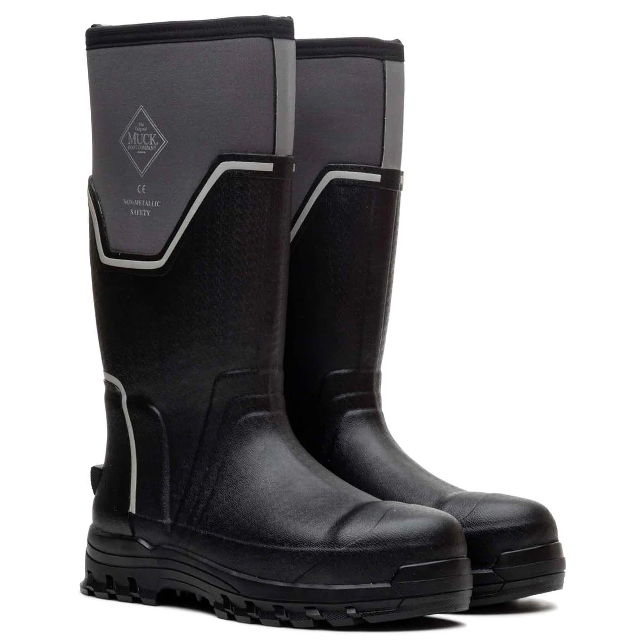 Muck Boots Mens Grit S5 Safety Wellington Black/Grey - Image 5