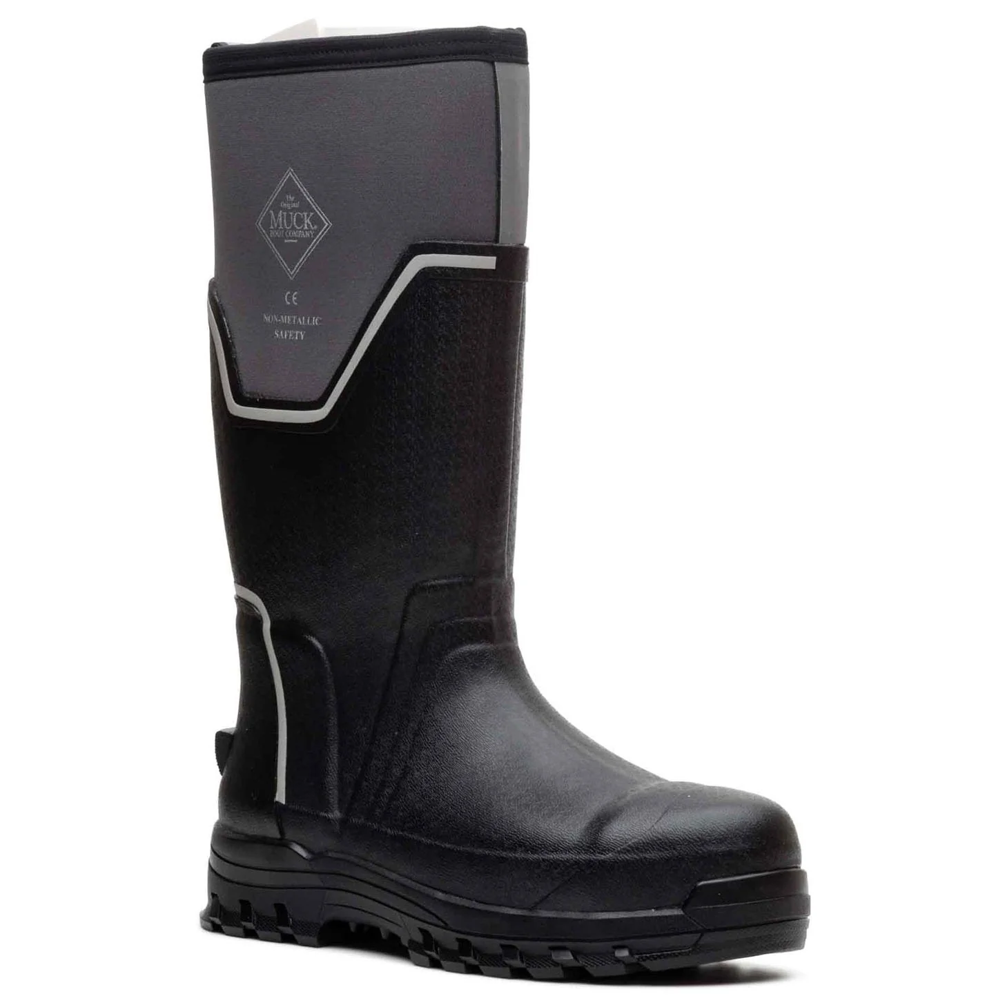 Muck Boots Mens Grit S5 Safety Wellington Black/Grey - Image 6