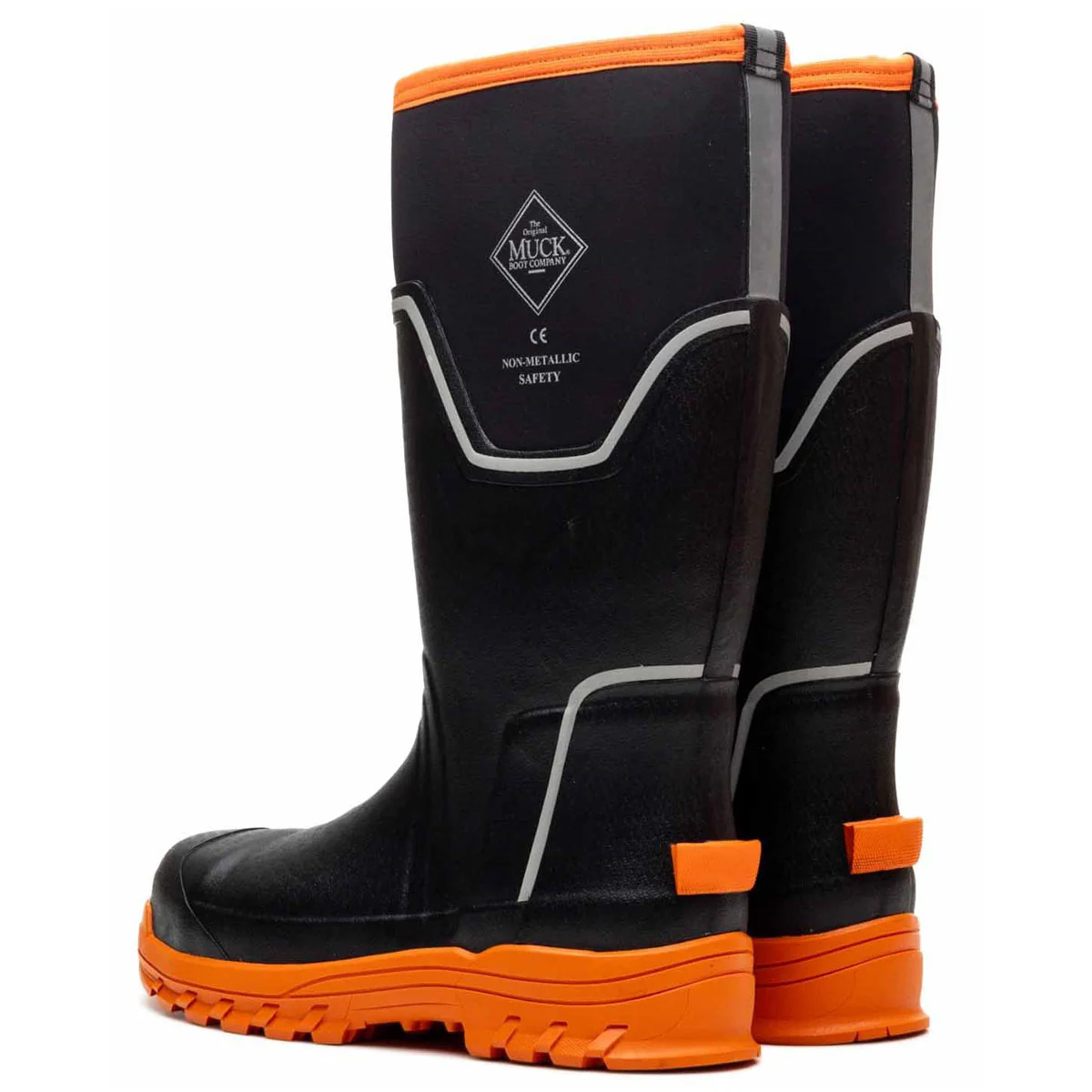 Muck Boots Mens Grit S5 Safety Wellington Black/Orange - Image 3