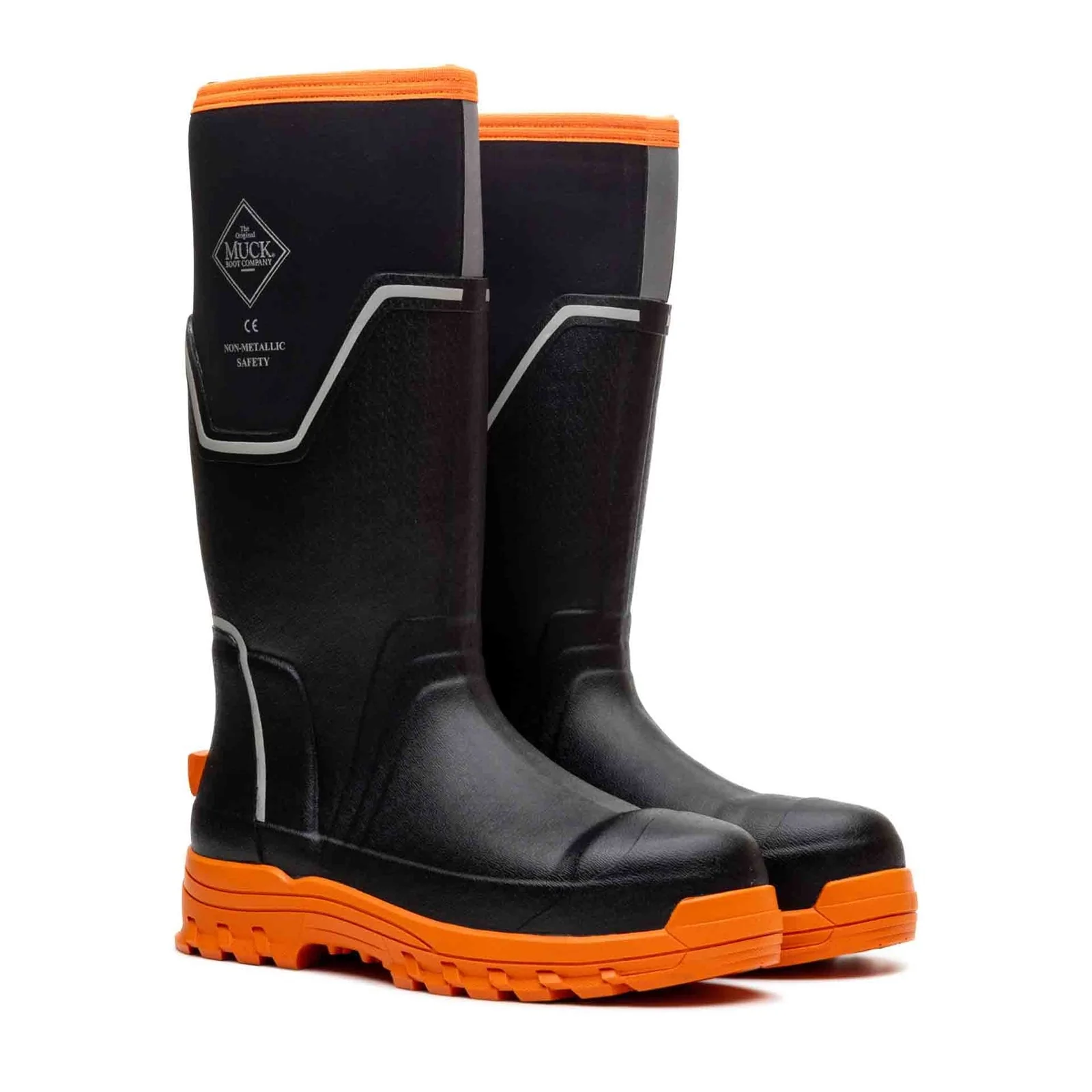 Muck Boots Mens Grit S5 Safety Wellington Black/Orange - Image 5