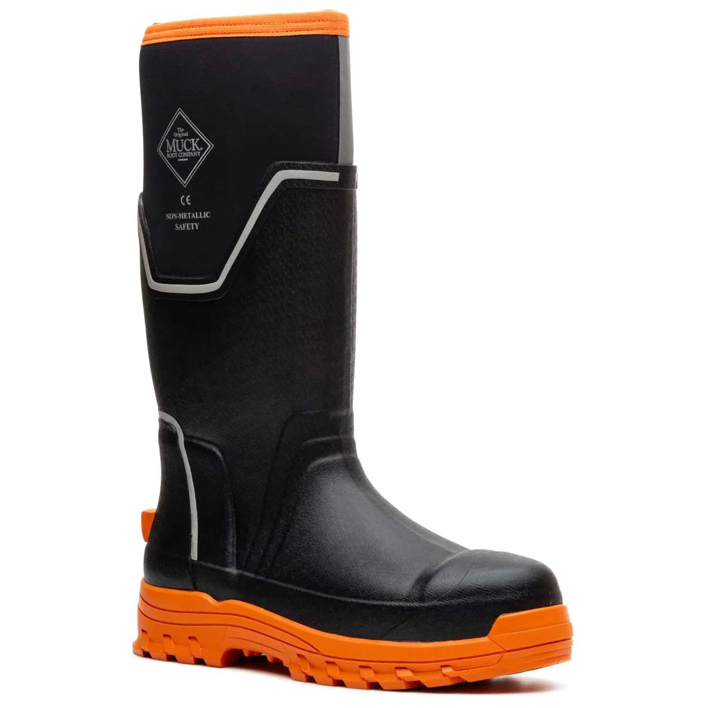 Muck Boots Mens Grit S5 Safety Wellington Black/Orange - Image 6