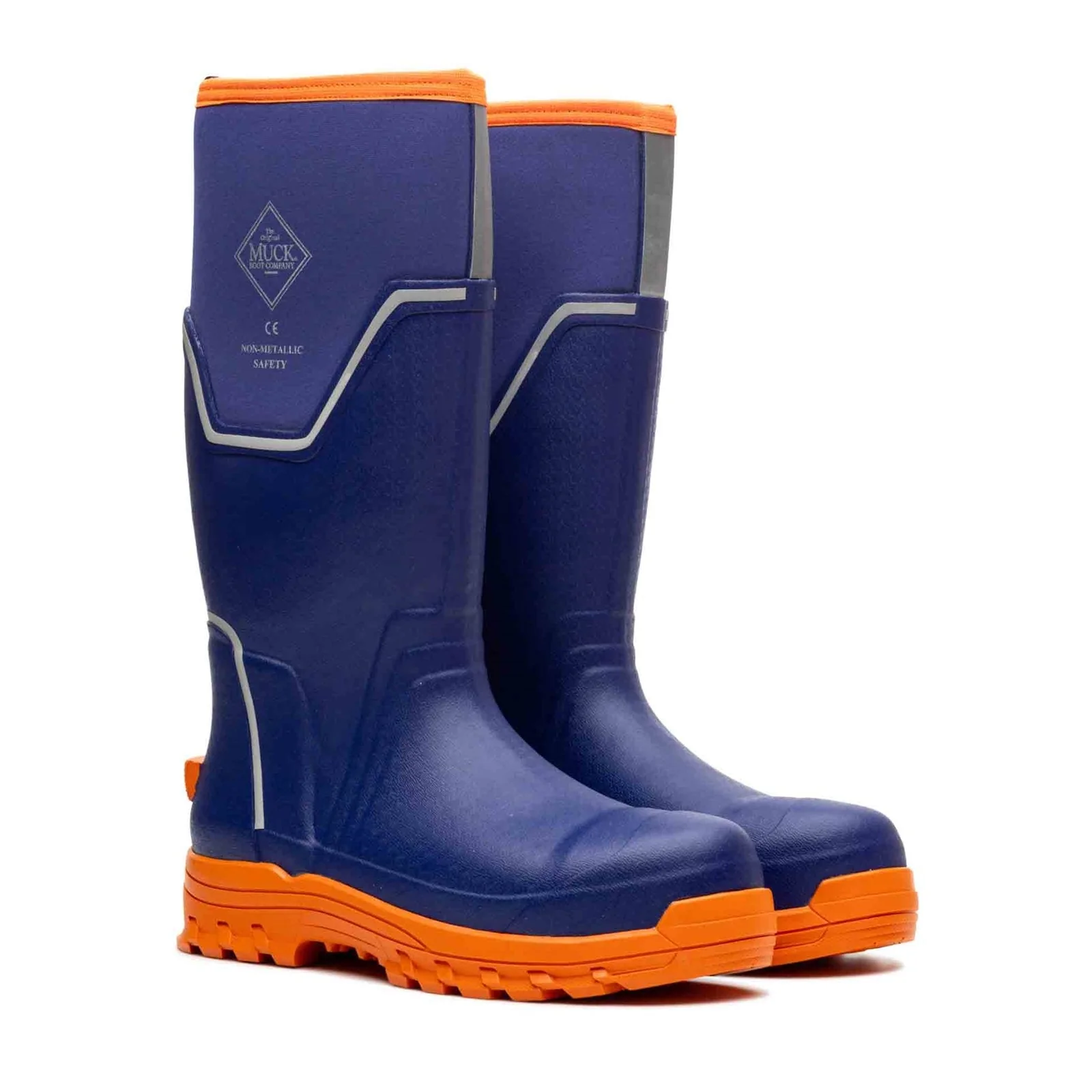 Muck Boots Mens Grit S5 Safety Wellington Blue/Orange - Image 5